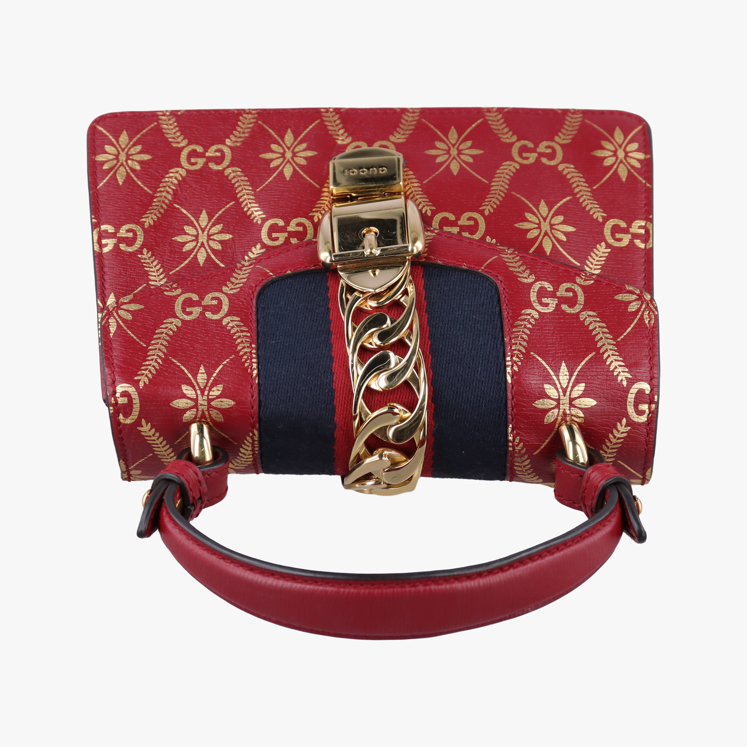 Pre-owned Gucci Sylvie red×Multicolour Leather 470270 shoulderbag | stylenewstar