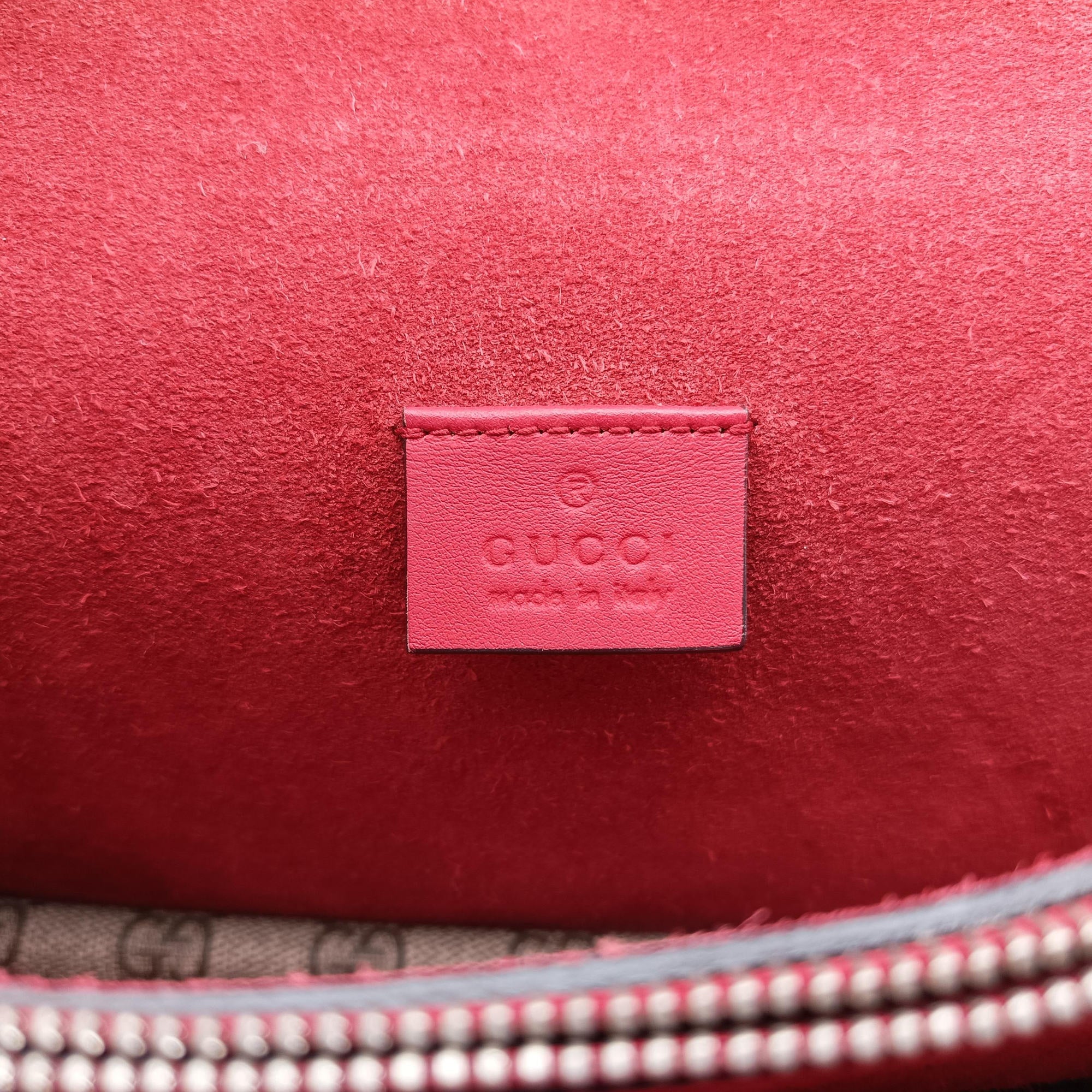 Secondhand Gucci Dionysus beige×red PVC coated canvas x Suede 400249 shoulderbag | stylenewstar