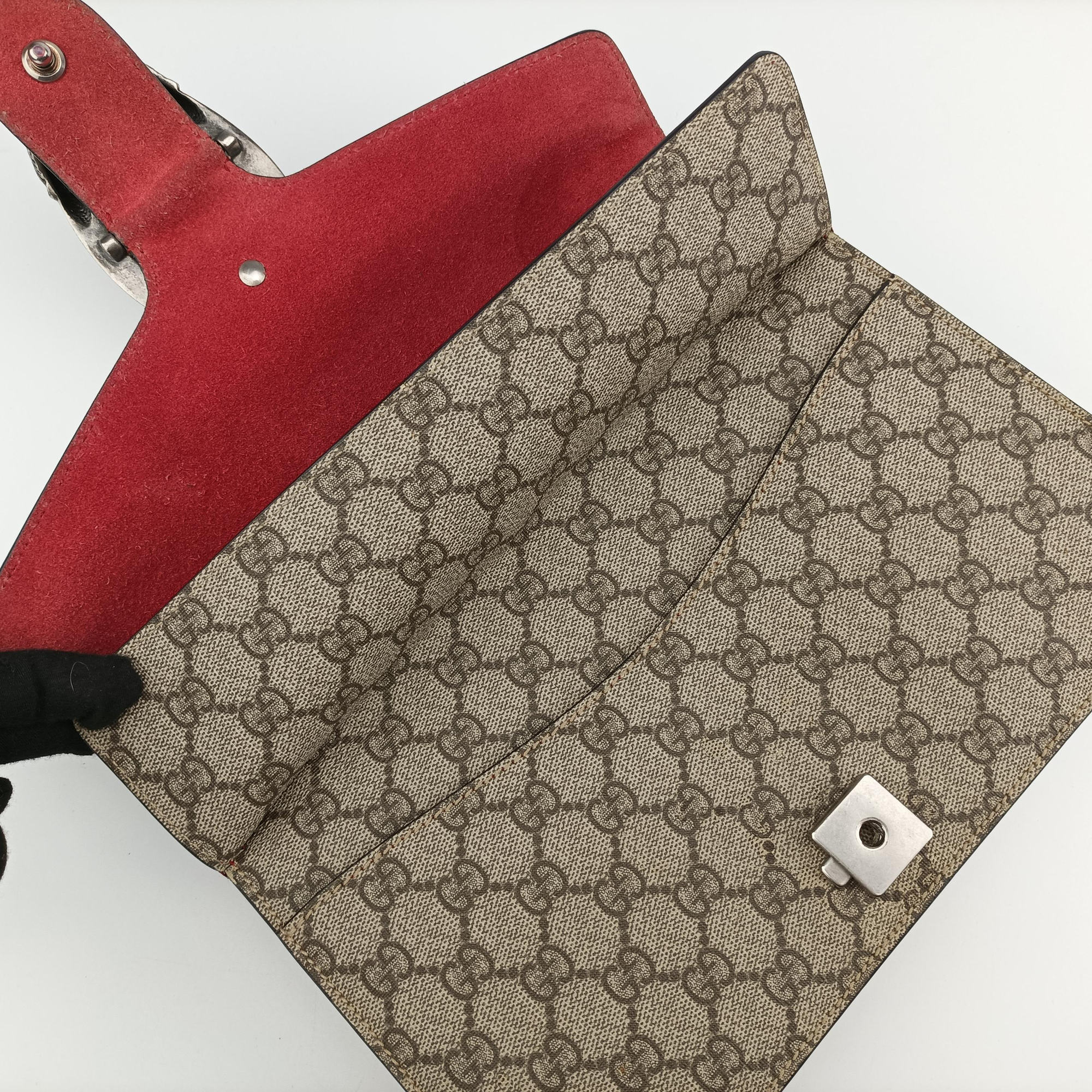 Secondhand Gucci Dionysus beige×red PVC coated canvas x Suede 400249 shoulderbag | stylenewstar