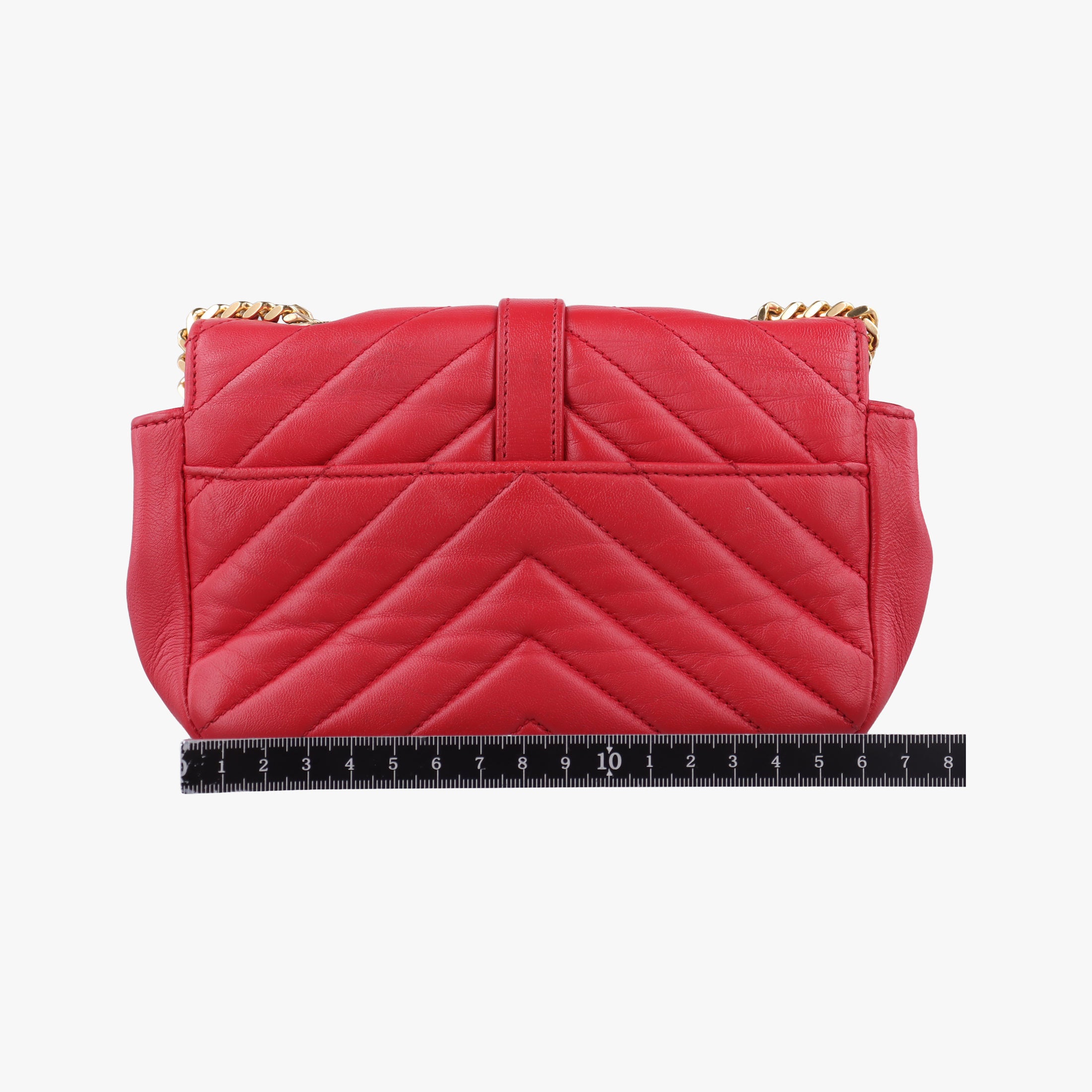 Pre-owned Yves Saint Laurent Baby Chai Red Leather 399289 shoulderbag | stylenewstar