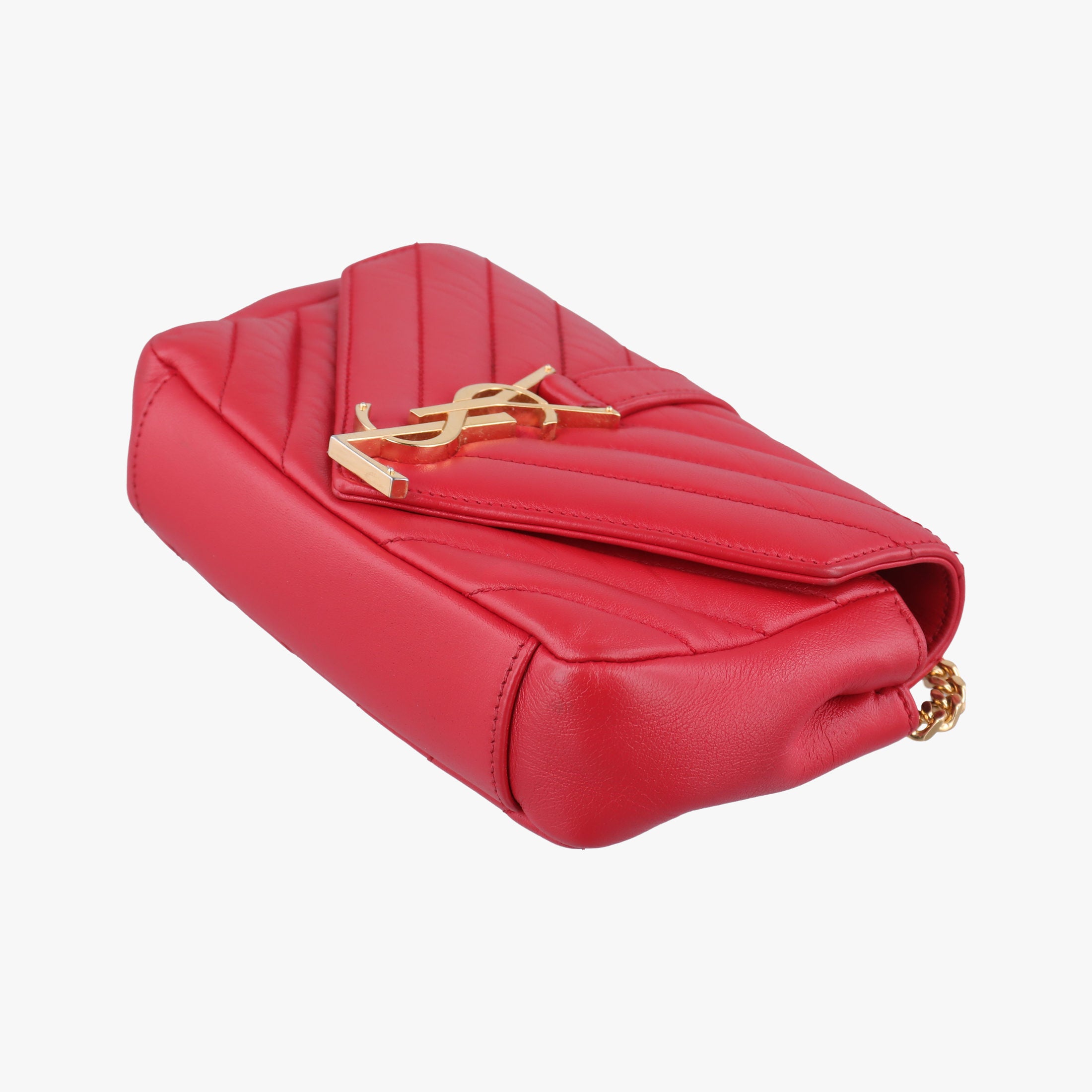 Pre-owned Yves Saint Laurent Baby Chai Red Leather 399289 shoulderbag | stylenewstar