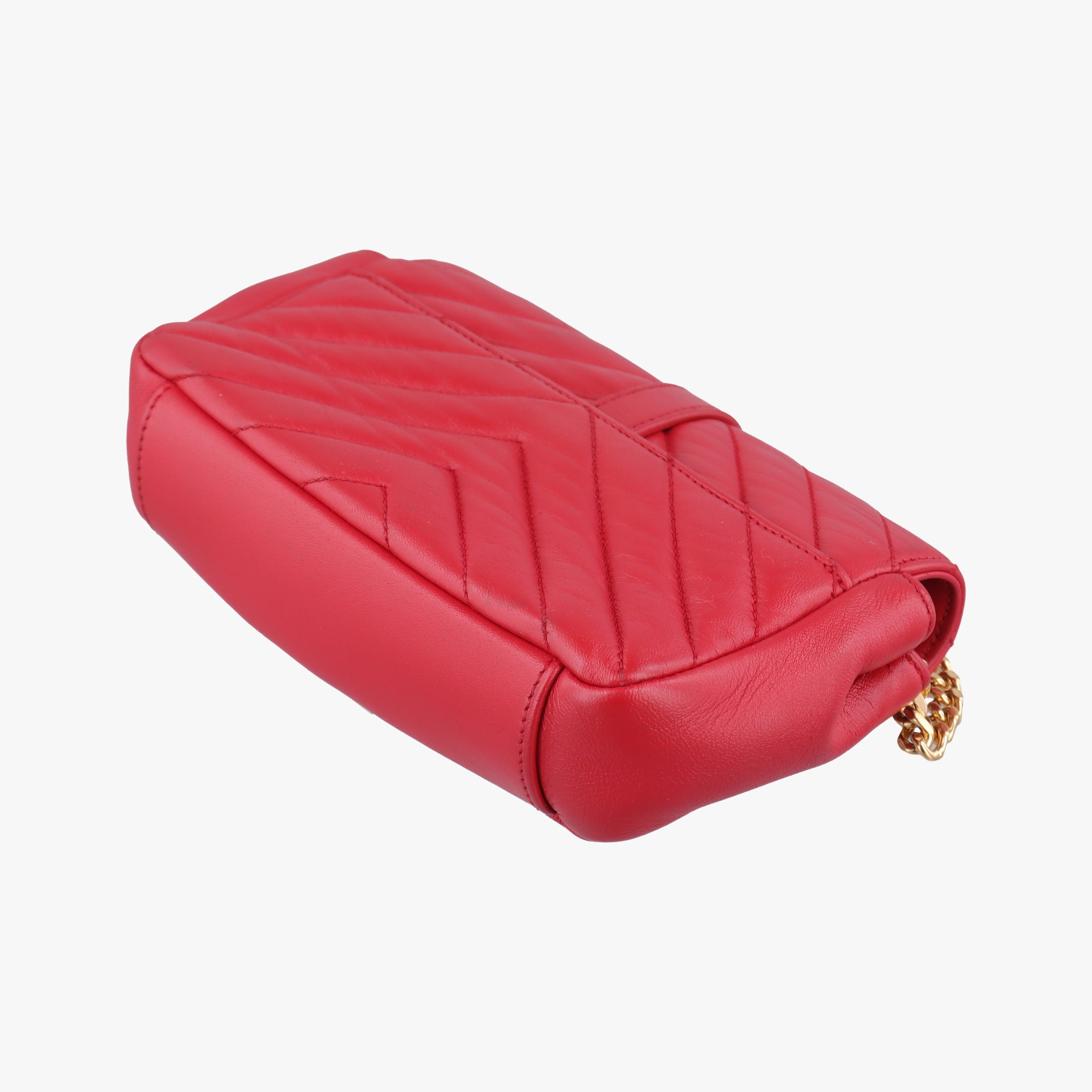 Pre-owned Yves Saint Laurent Baby Chai Red Leather 399289 shoulderbag | stylenewstar