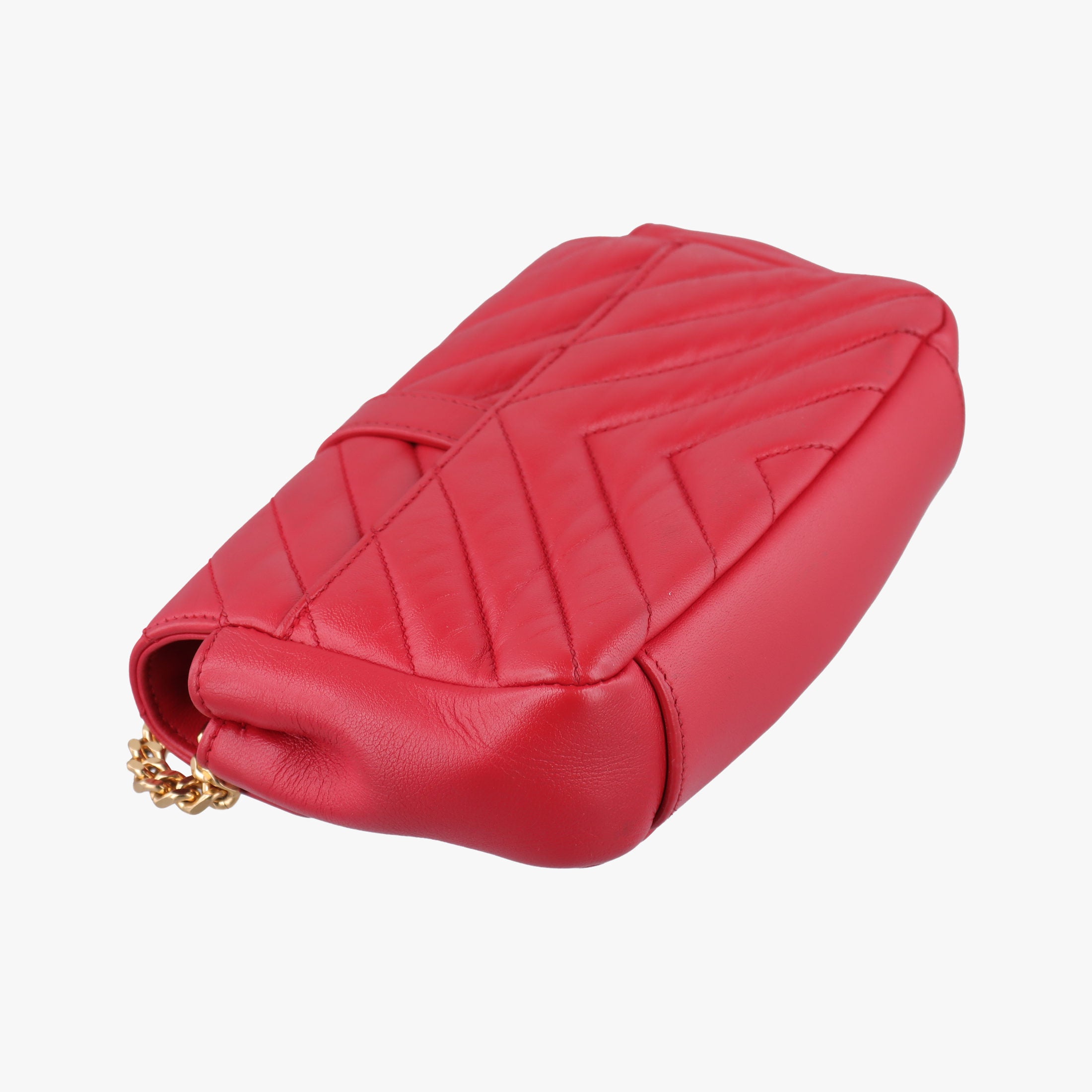 Pre-owned Yves Saint Laurent Baby Chai Red Leather 399289 shoulderbag | stylenewstar
