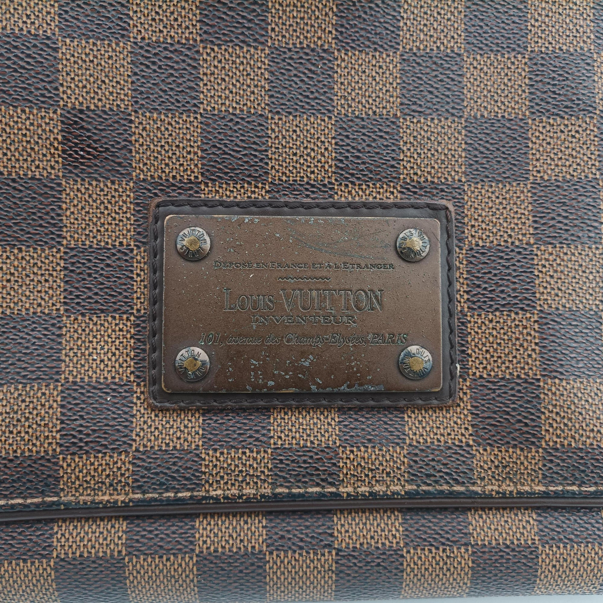 Pre-owned Louis Vuitton BROOKLYN MM EBENE Damier Canvas N51211 shoulderbag | stylenewstar
