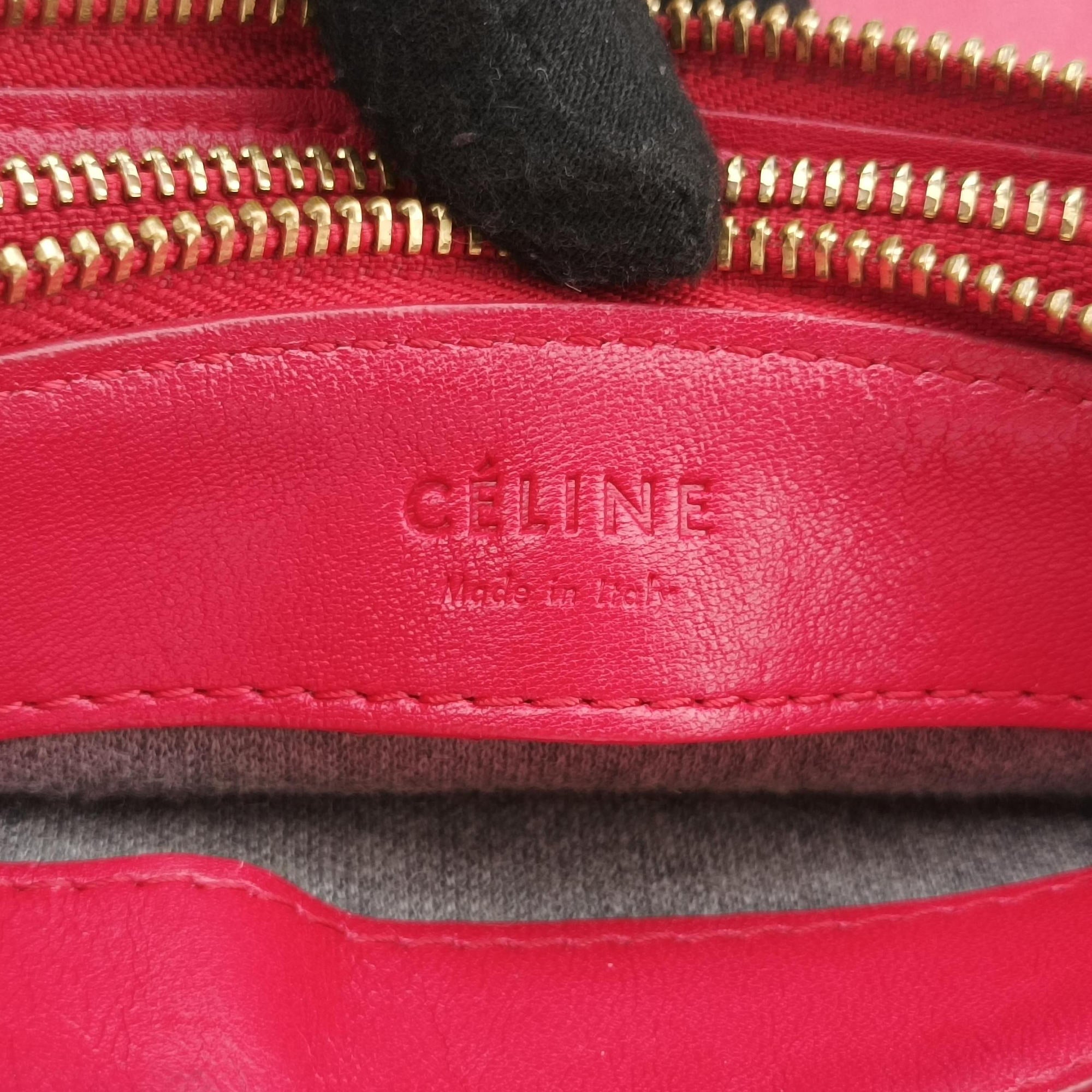 Vintage Celine TRIO Red lambskin  shoulderbag | stylenewstar