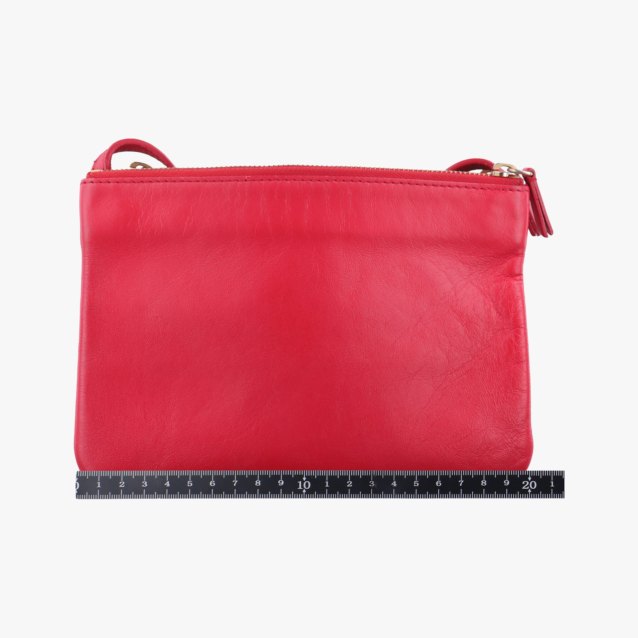 Vintage Celine TRIO Red lambskin  shoulderbag | stylenewstar