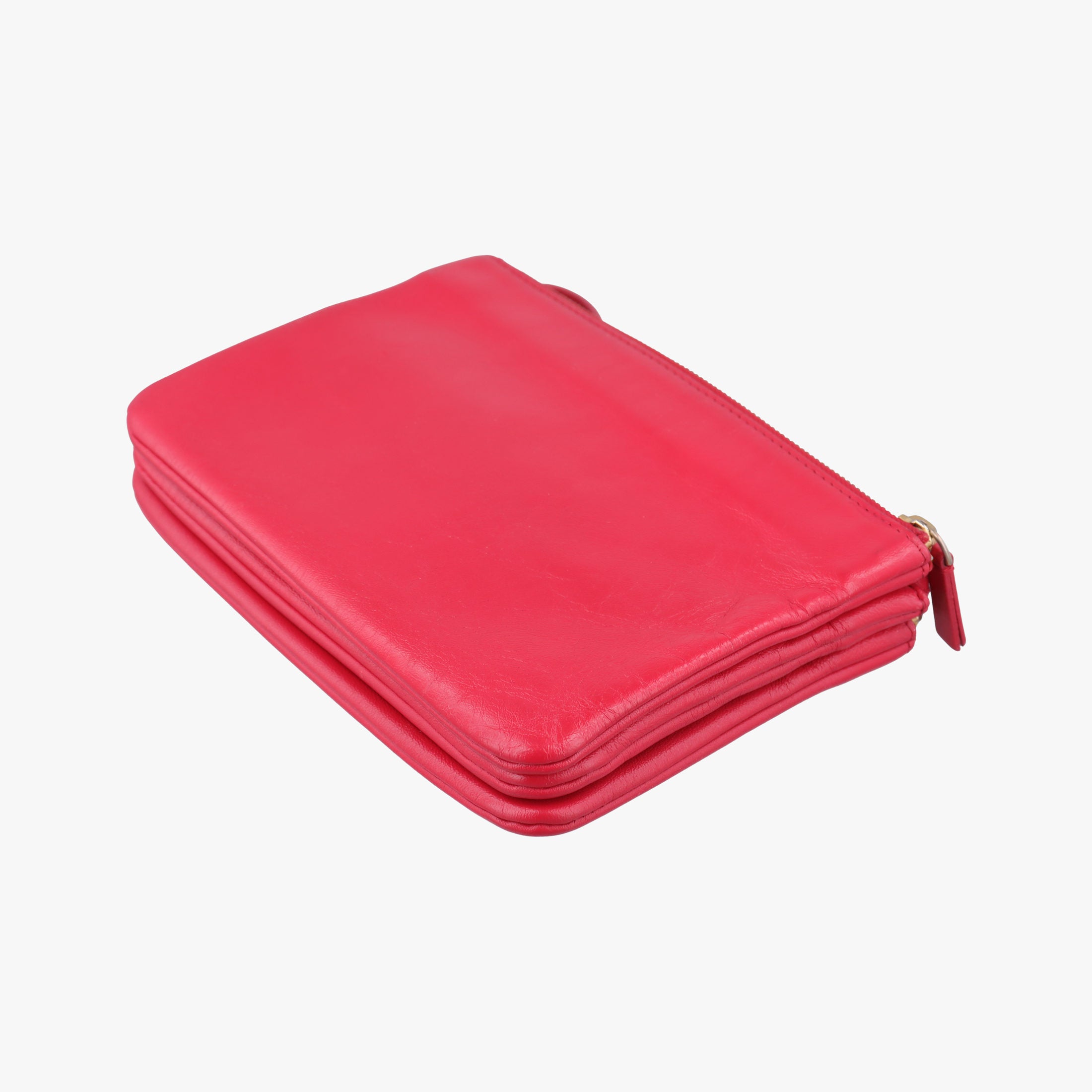 Vintage Celine TRIO Red lambskin  shoulderbag | stylenewstar