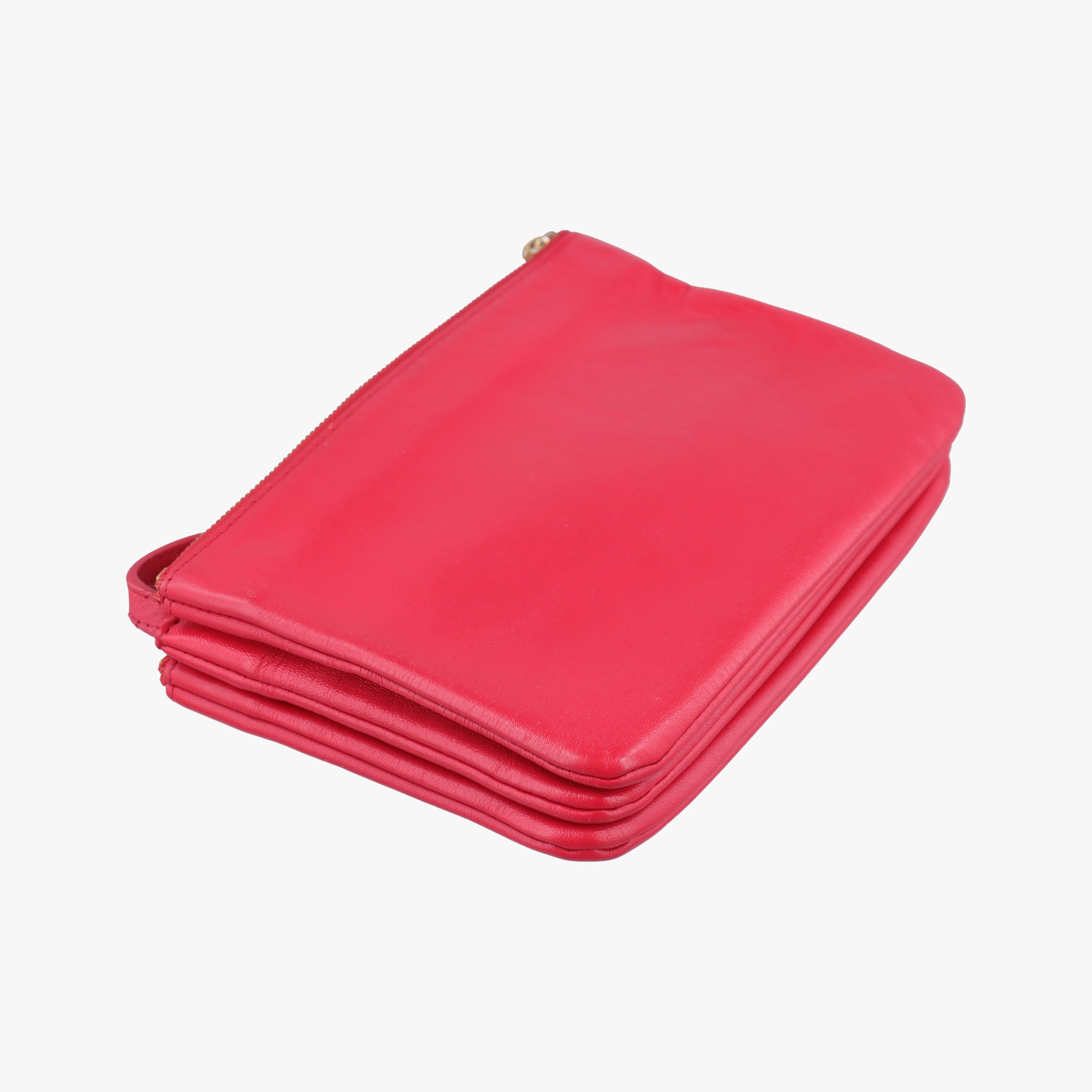 Vintage Celine TRIO Red lambskin  shoulderbag | stylenewstar