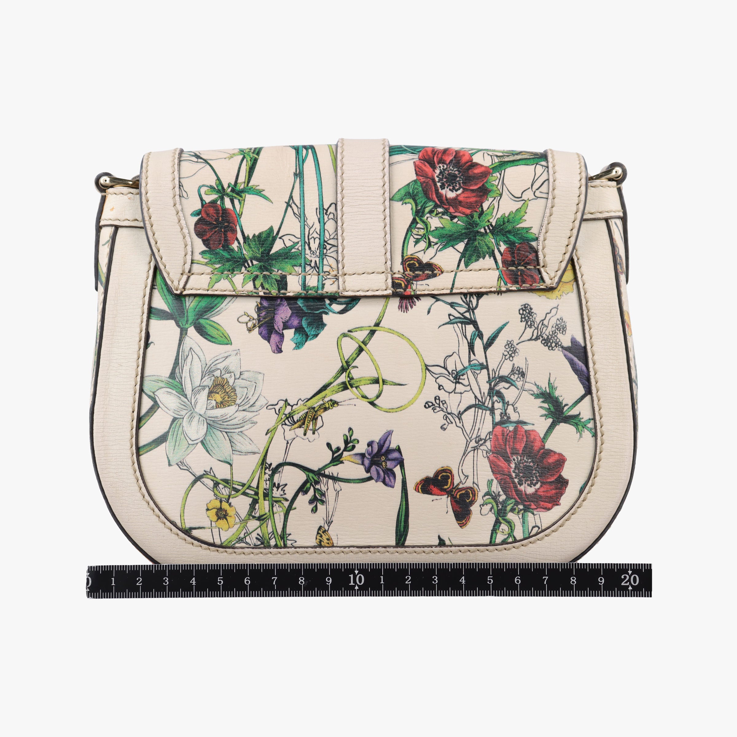 Pre-owned Gucci Nice flora White Leather 336749 shoulderbag | stylenewstar