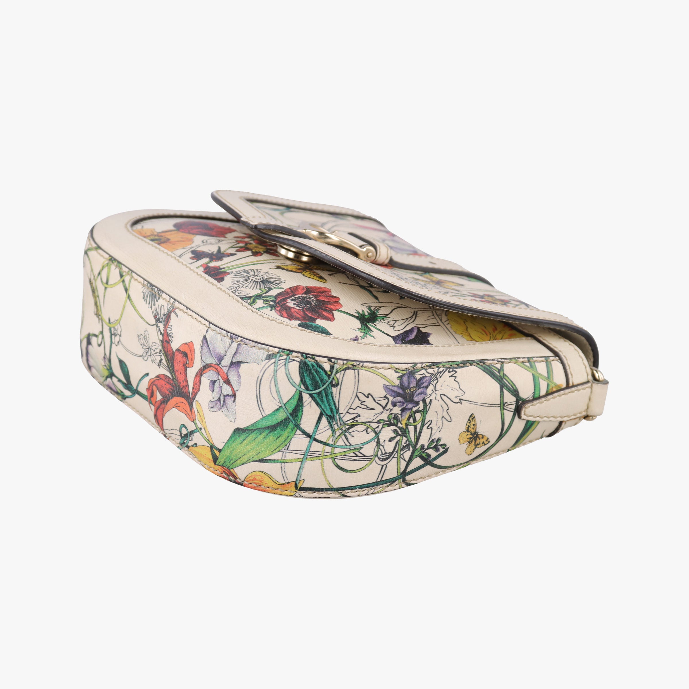 Pre-owned Gucci Nice flora White Leather 336749 shoulderbag | stylenewstar