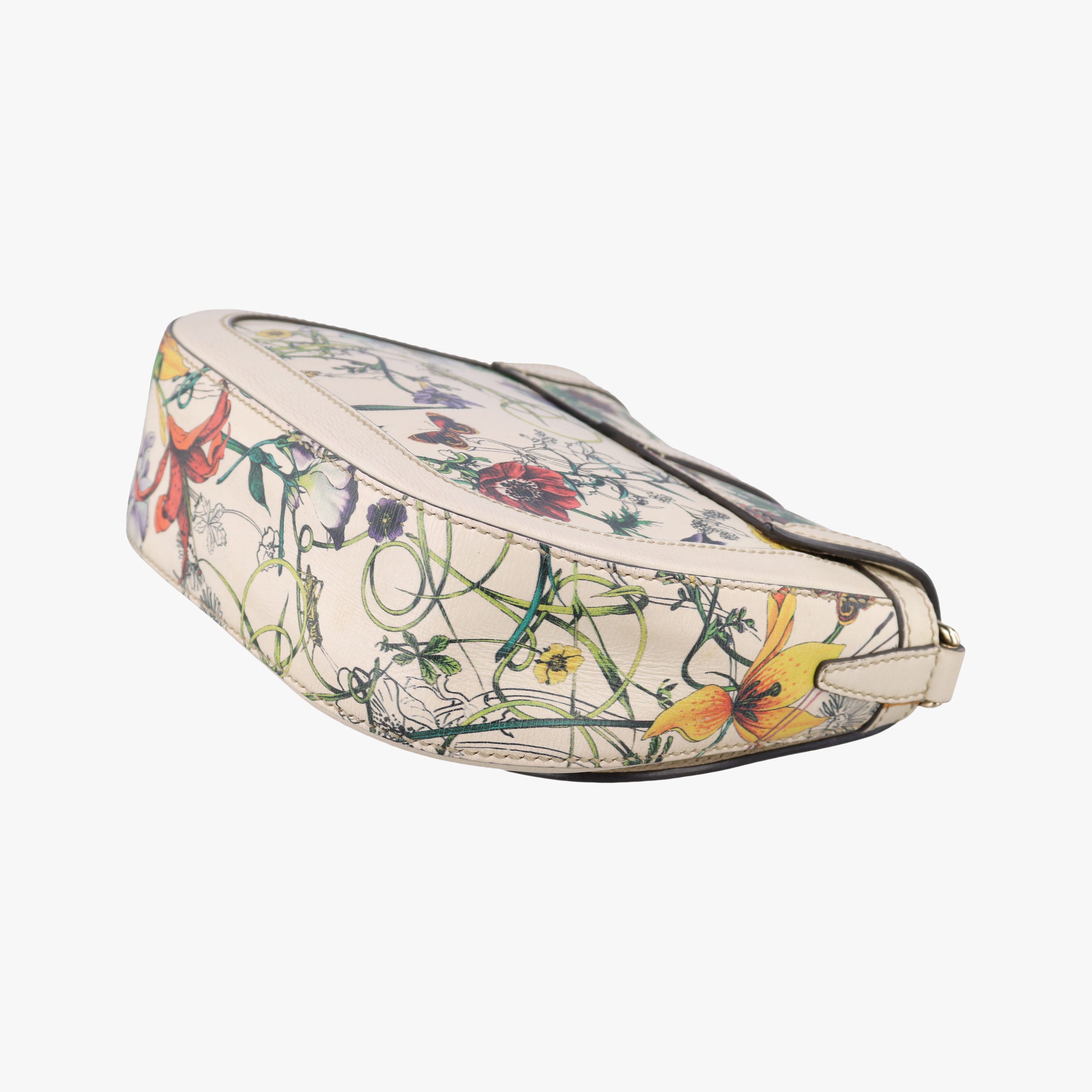 Pre-owned Gucci Nice flora White Leather 336749 shoulderbag | stylenewstar