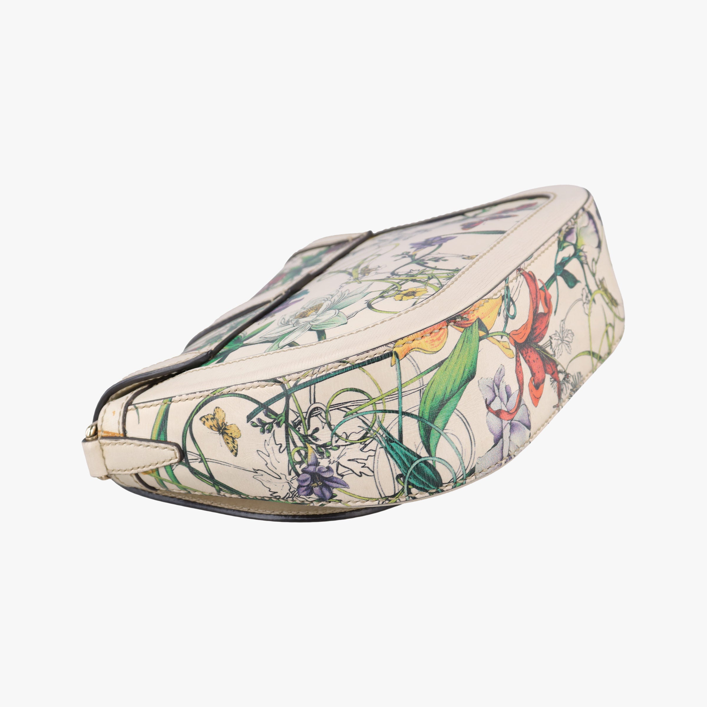 Pre-owned Gucci Nice flora White Leather 336749 shoulderbag | stylenewstar