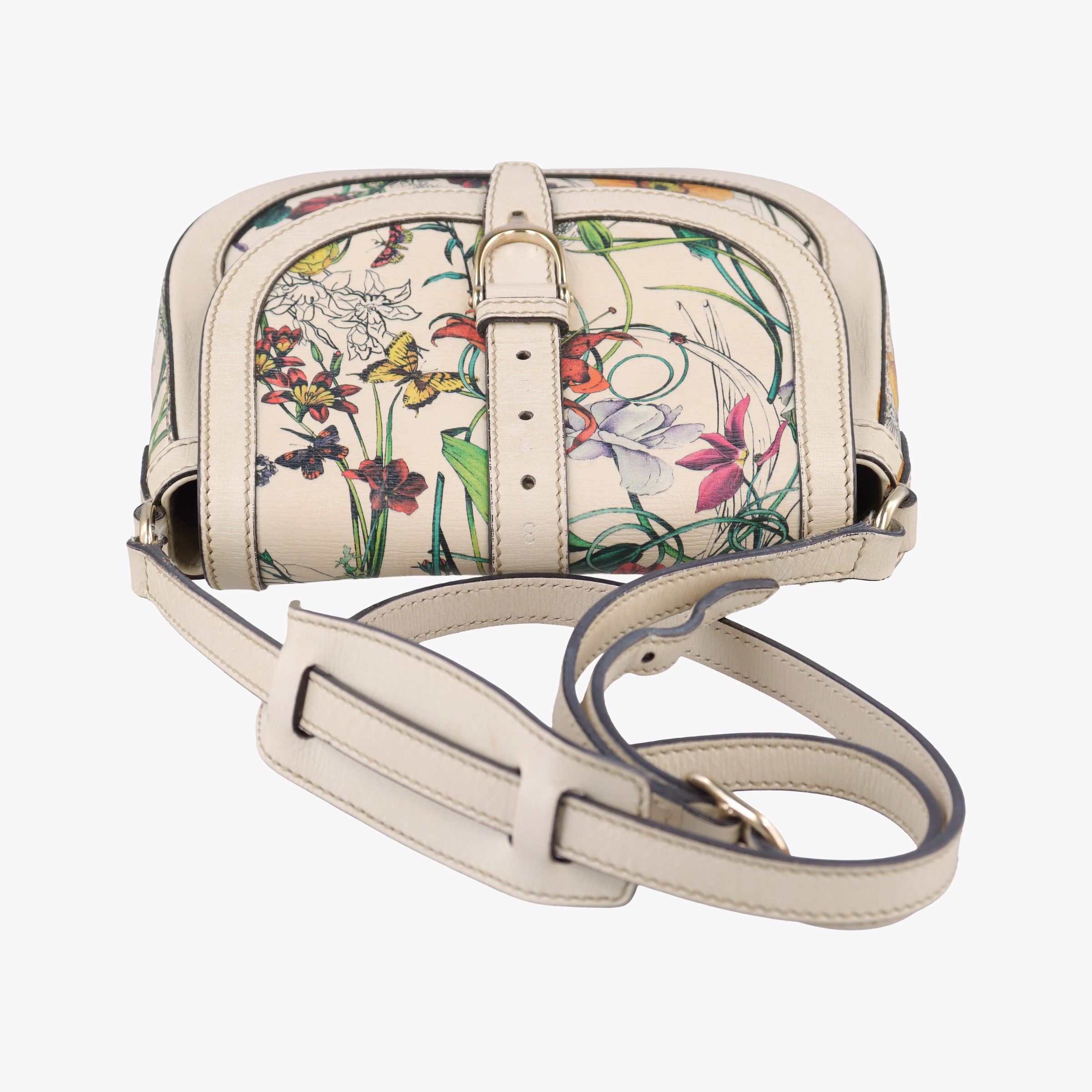Pre-owned Gucci Nice flora White Leather 336749 shoulderbag | stylenewstar