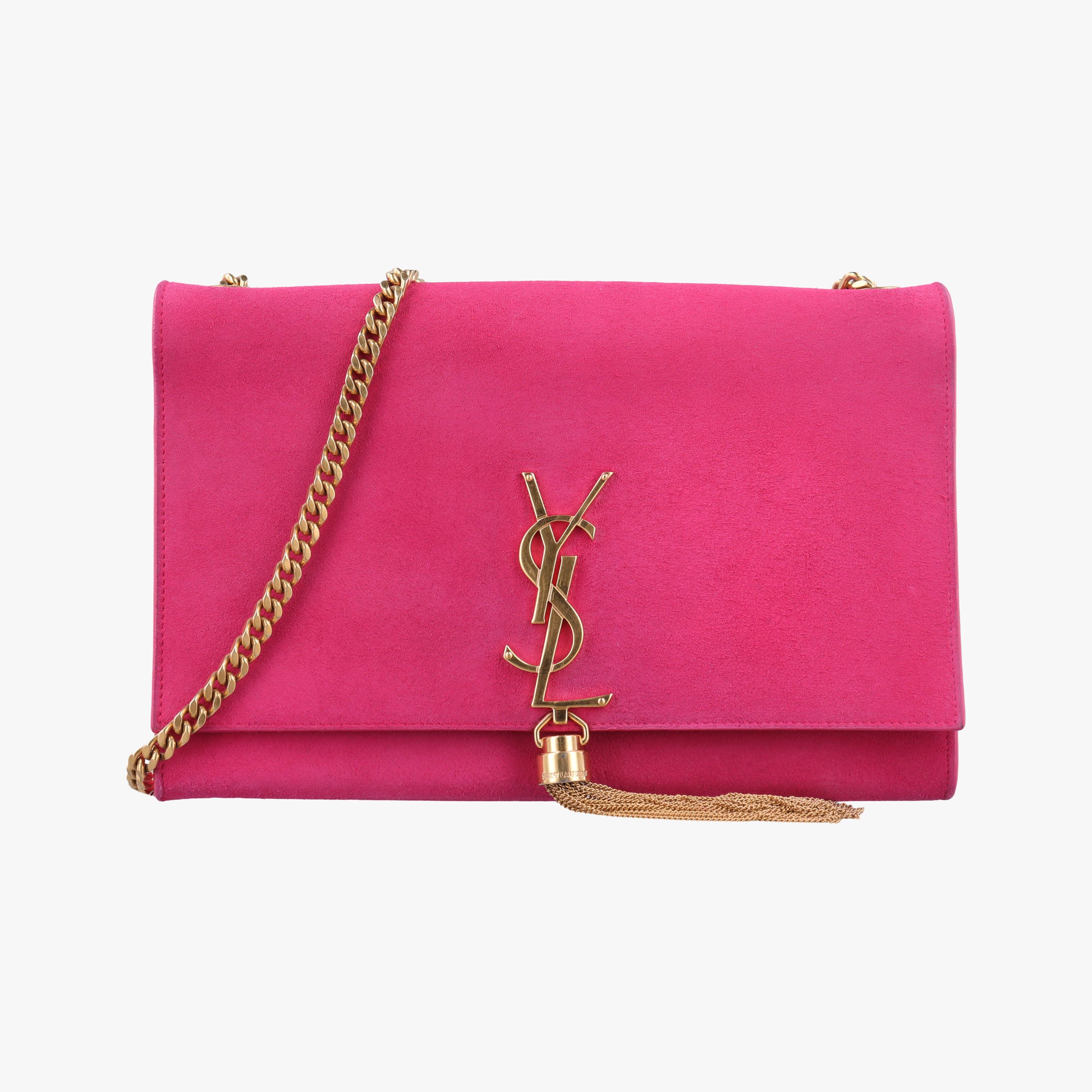 Vintage Yves Saint Laurent KATE Rose Suede 354119 shoulderbag | stylenewstar
