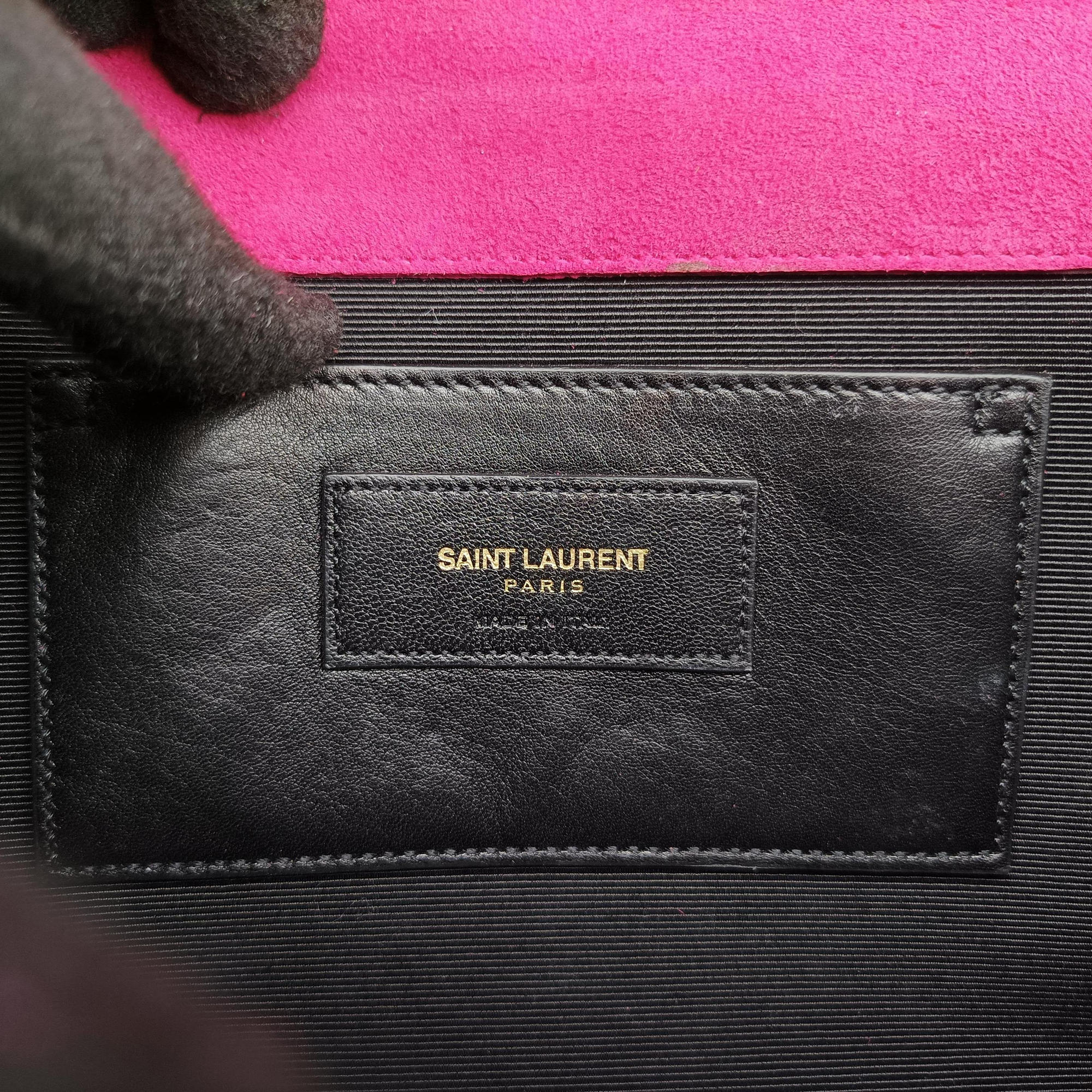 Vintage Yves Saint Laurent KATE Rose Suede 354119 shoulderbag | stylenewstar