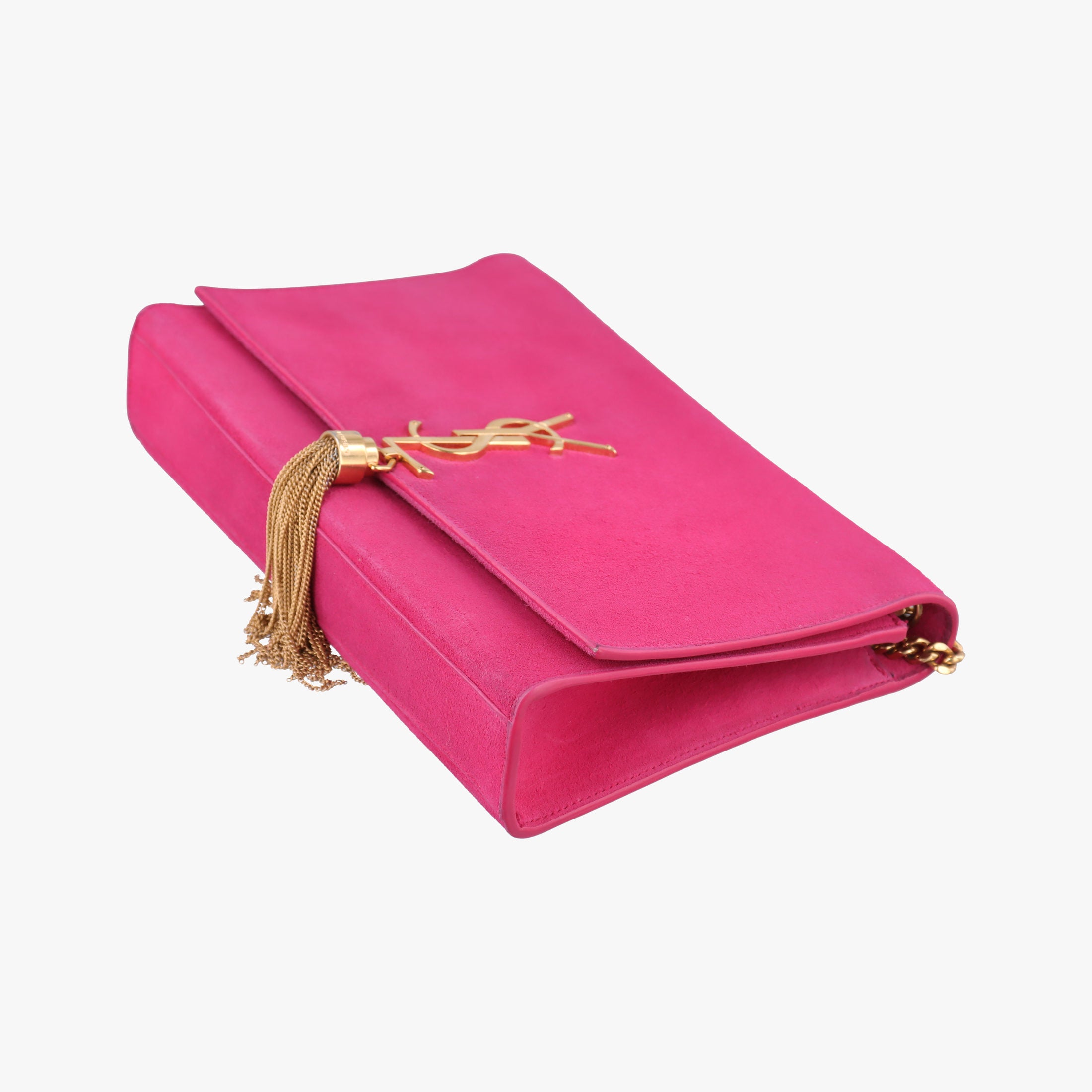 Vintage Yves Saint Laurent KATE Rose Suede 354119 shoulderbag | stylenewstar
