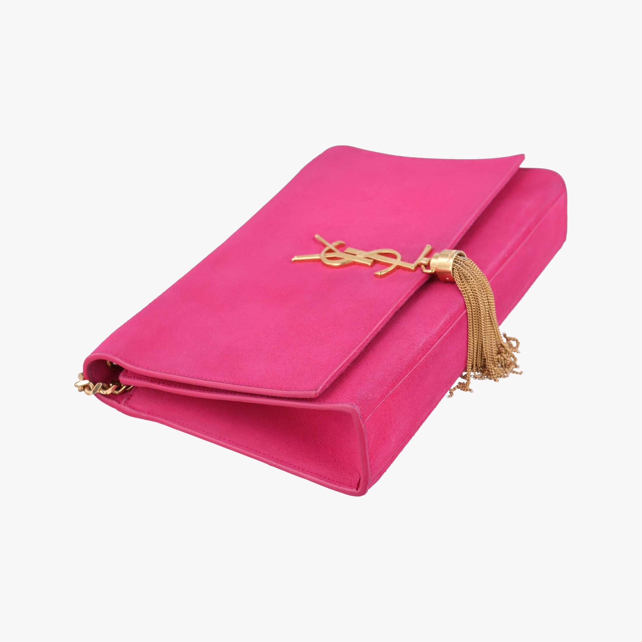 Vintage Yves Saint Laurent KATE Rose Suede 354119 shoulderbag | stylenewstar