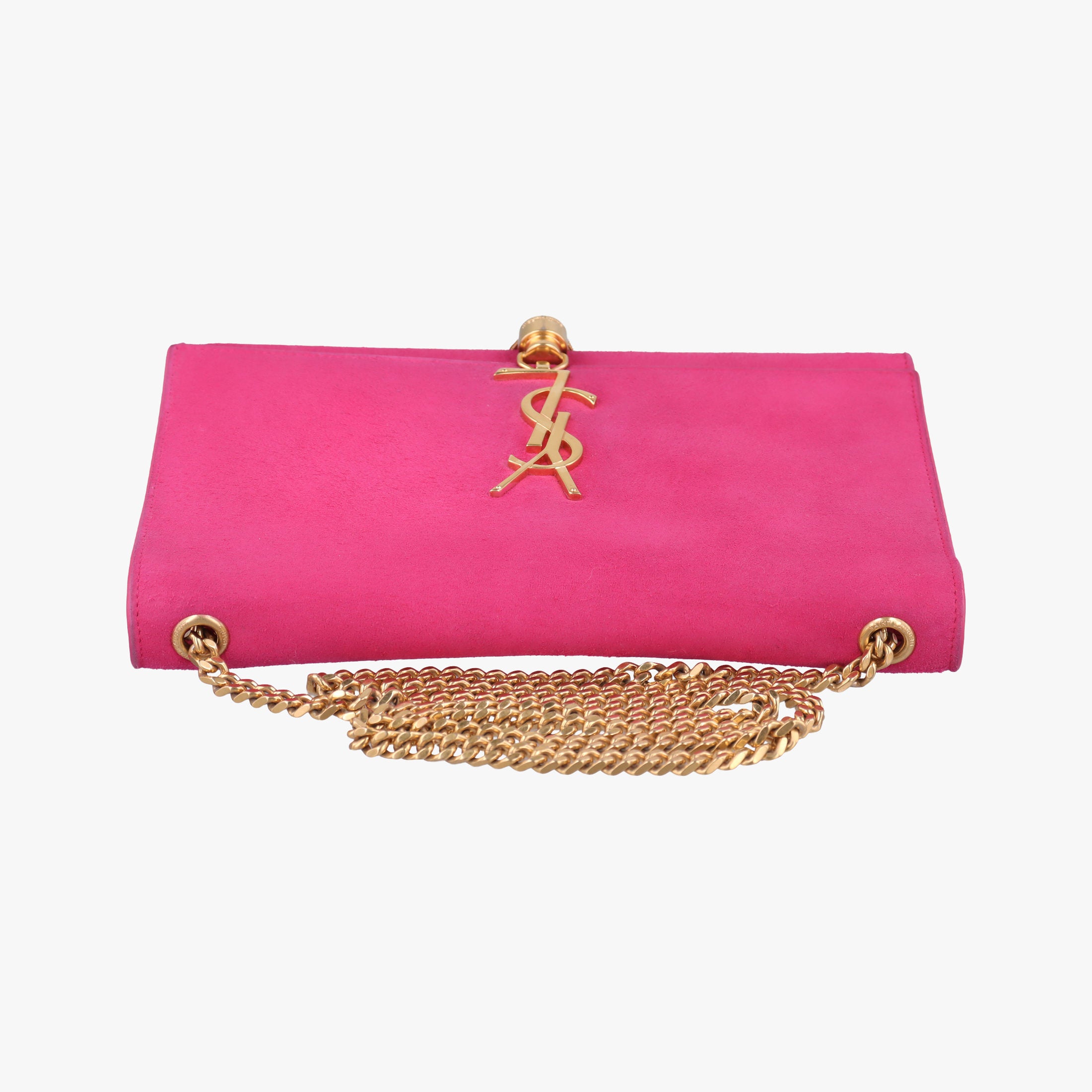 Vintage Yves Saint Laurent KATE Rose Suede 354119 shoulderbag | stylenewstar