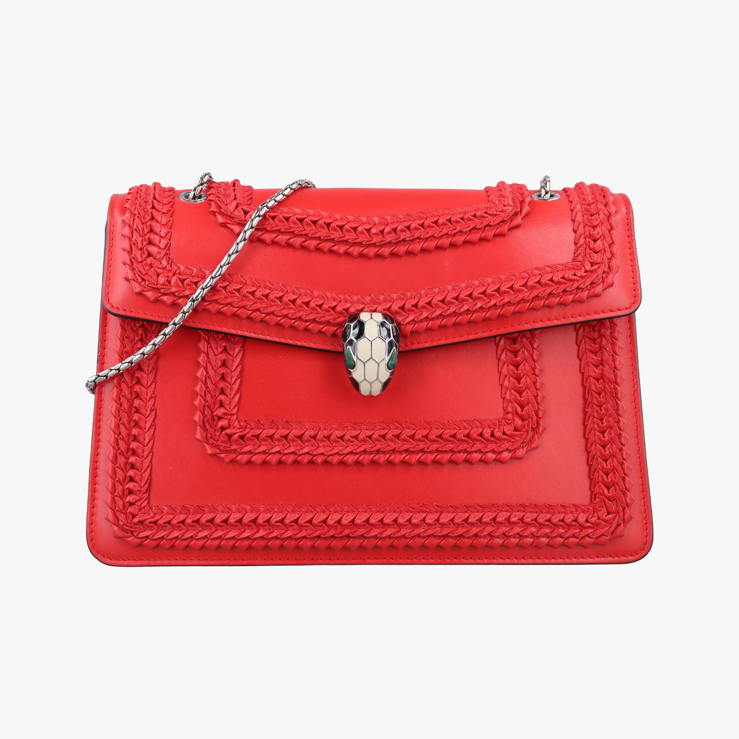 Pre-owned Bvlgari Serpenti Forever Red leather  shoulderbag | stylenewstar