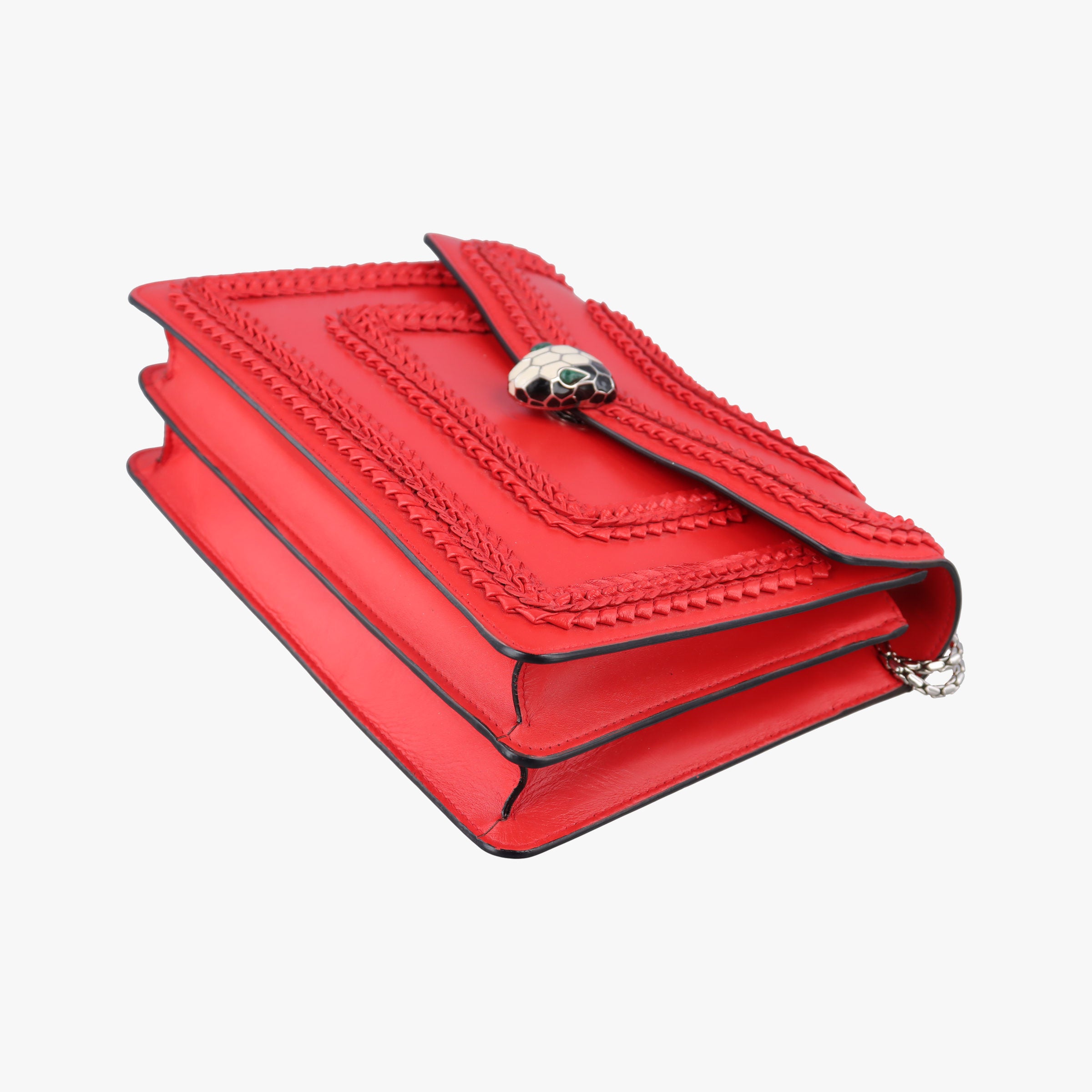 Pre-owned Bvlgari Serpenti Forever Red leather  shoulderbag | stylenewstar