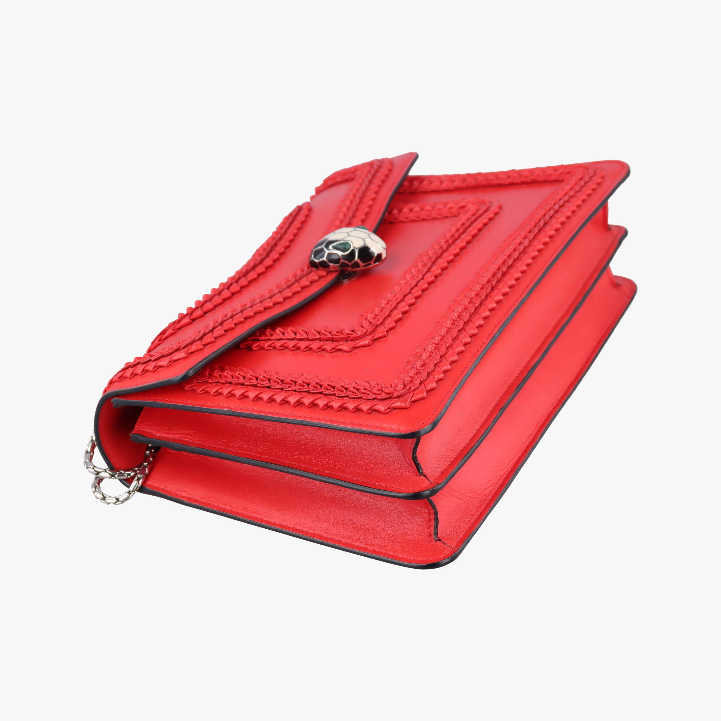 Pre-owned Bvlgari Serpenti Forever Red leather  shoulderbag | stylenewstar