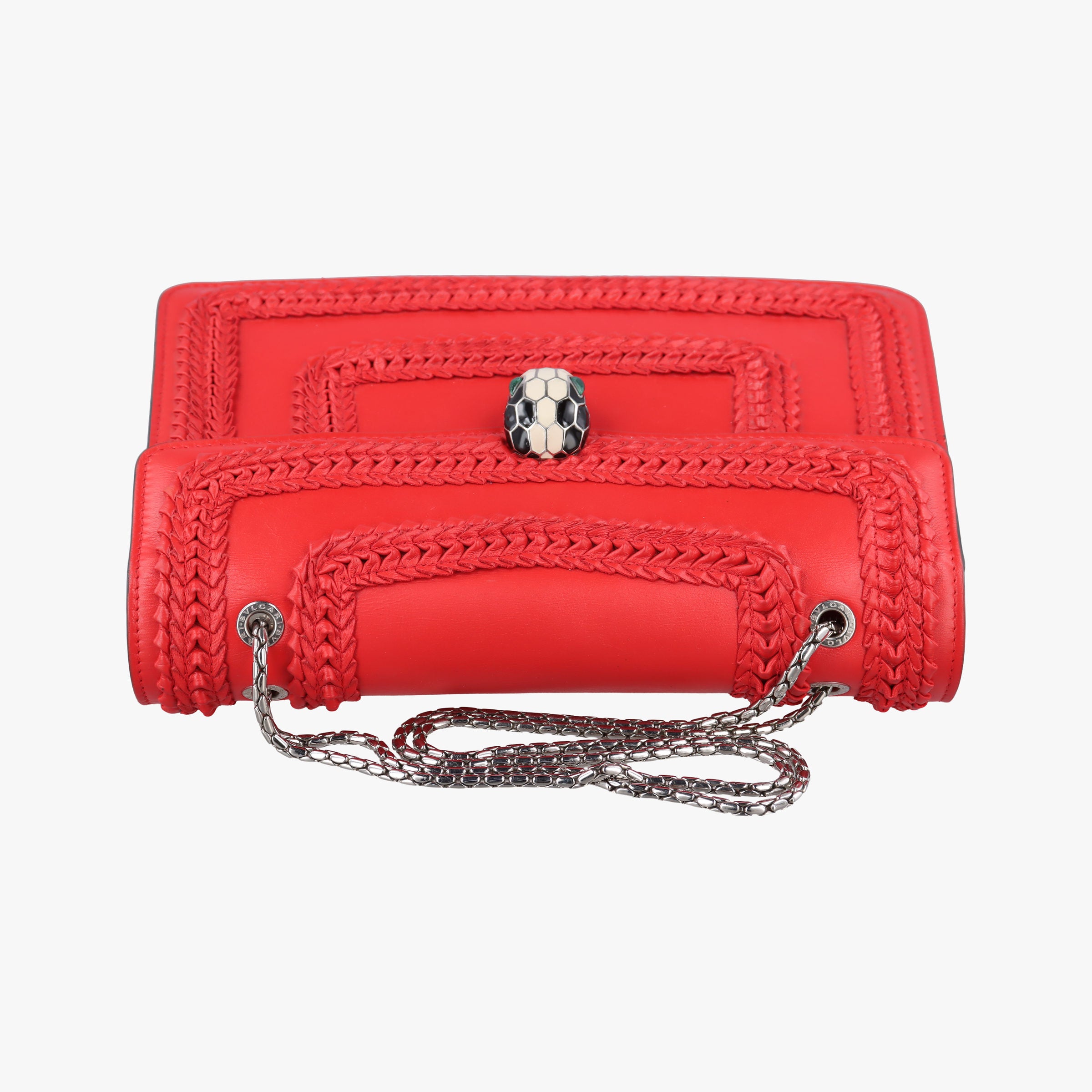 Pre-owned Bvlgari Serpenti Forever Red leather  shoulderbag | stylenewstar