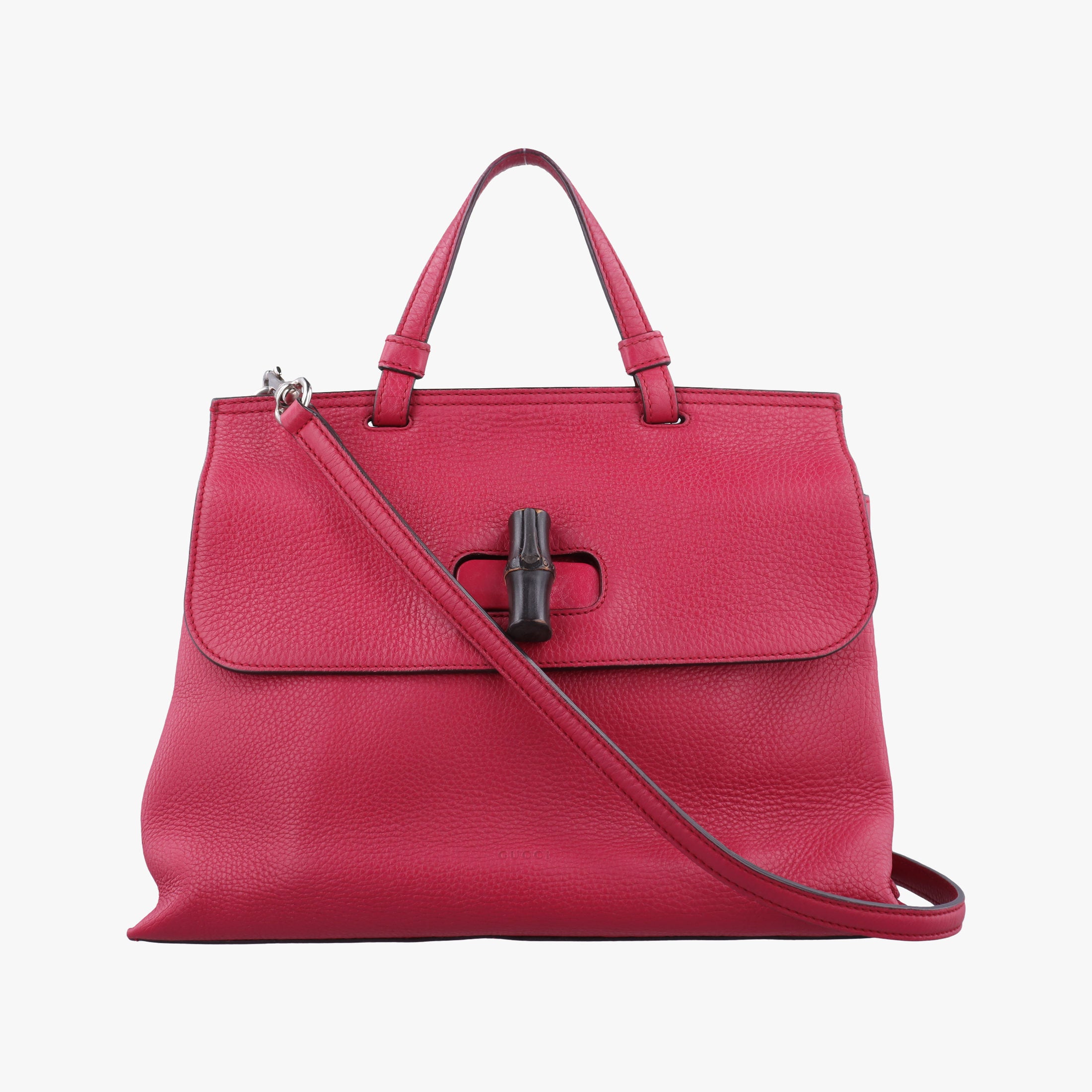 Pre-owned Gucci Bamboo Daily Rose Leather 892013 shoulderbag | stylenewstar