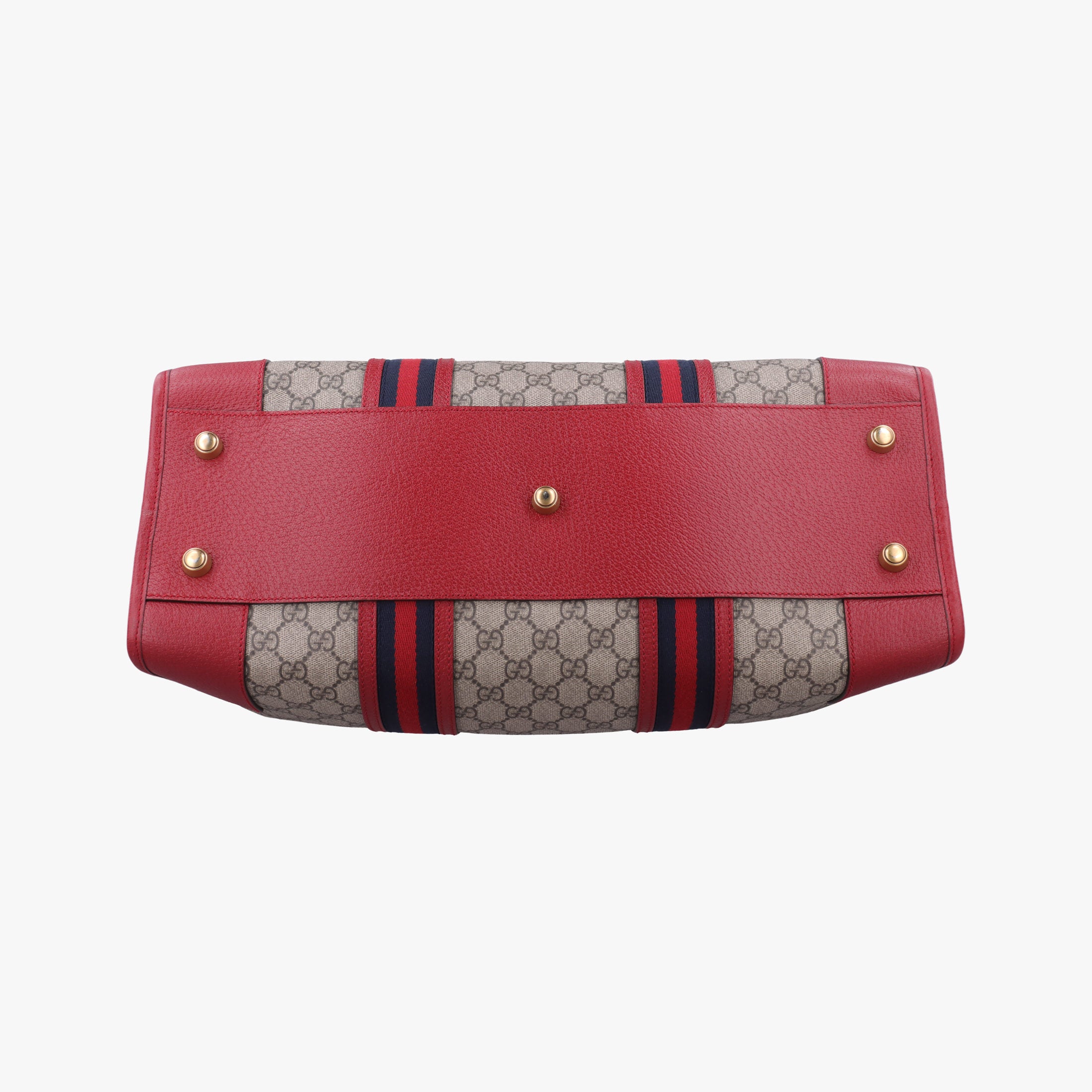 Pre-owned Gucci Soft GG Supreme Courrier Duffle Beige × Red PVC coated canvas×Leather 459311 shoulderbag | stylenewstar