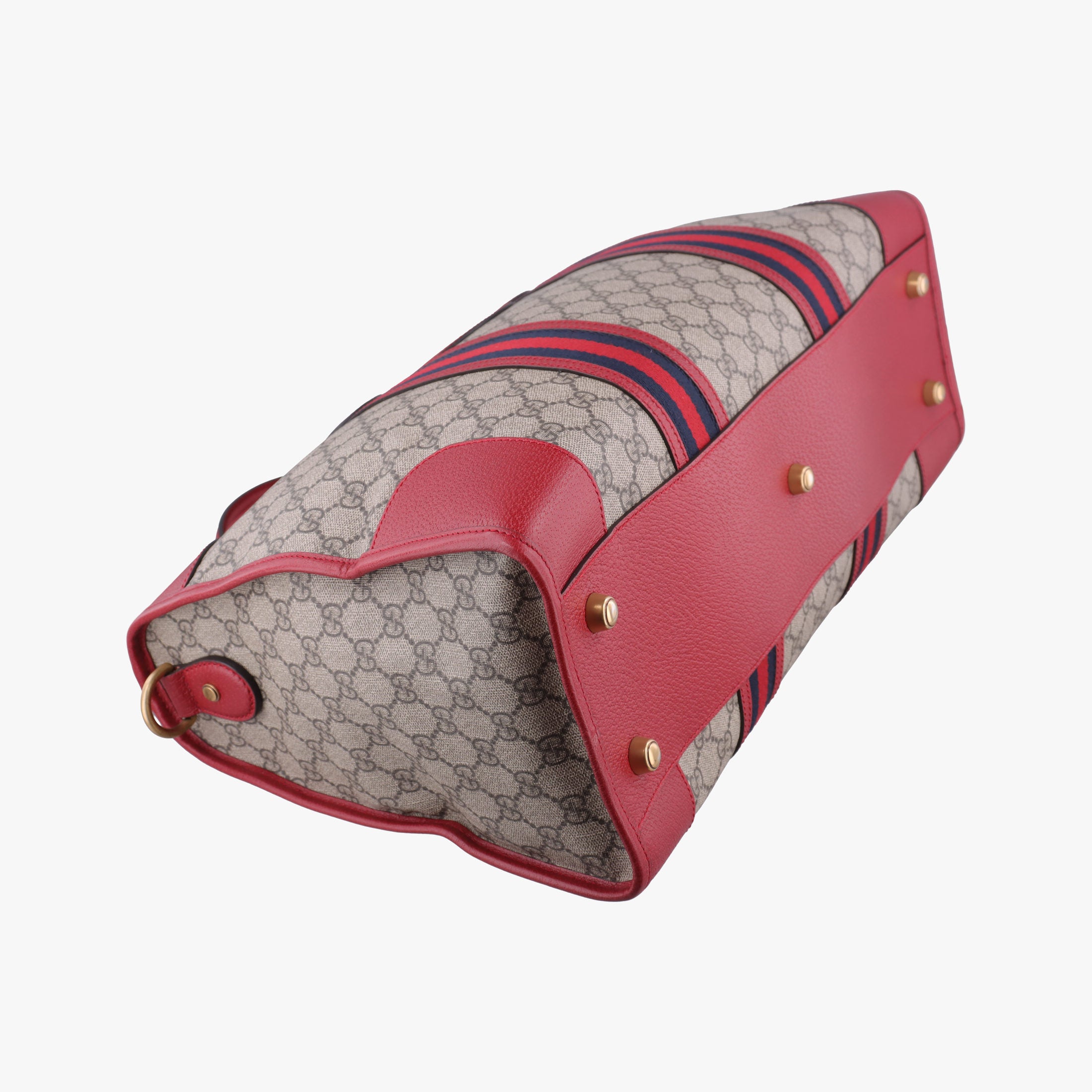 Pre-owned Gucci Soft GG Supreme Courrier Duffle Beige × Red PVC coated canvas×Leather 459311 shoulderbag | stylenewstar