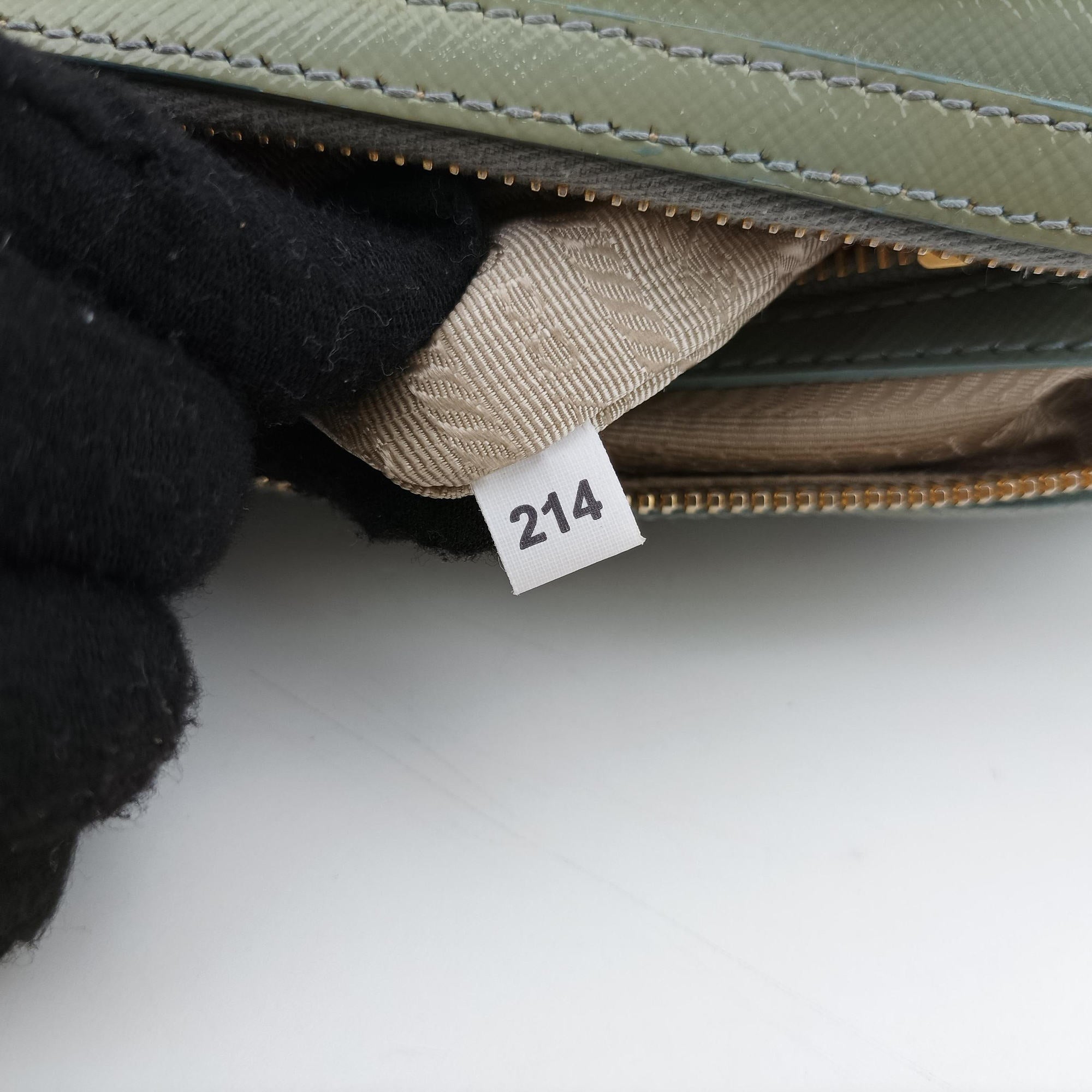 Pre-owned Prada Bowling Bag Green Patent SAFFIANO Leather BL0797 shoulderbag | stylenewstar