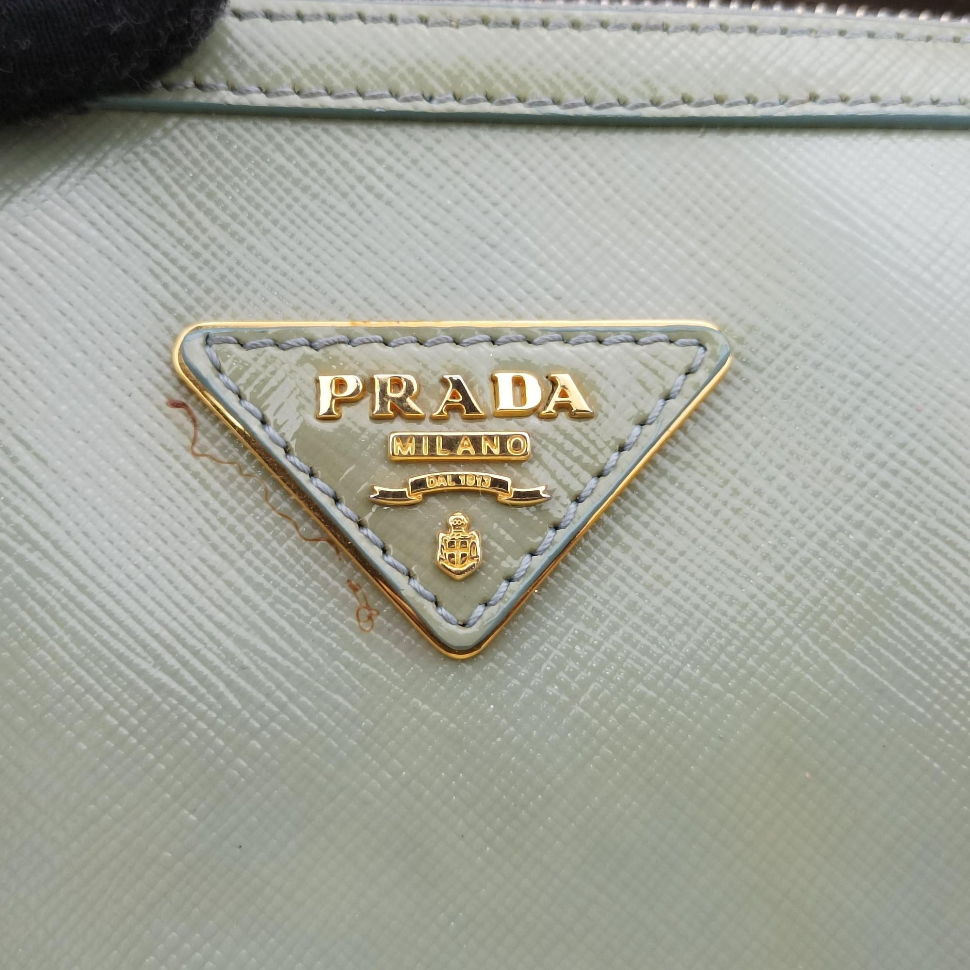 Pre-owned Prada Bowling Bag Green Patent SAFFIANO Leather BL0797 shoulderbag | stylenewstar