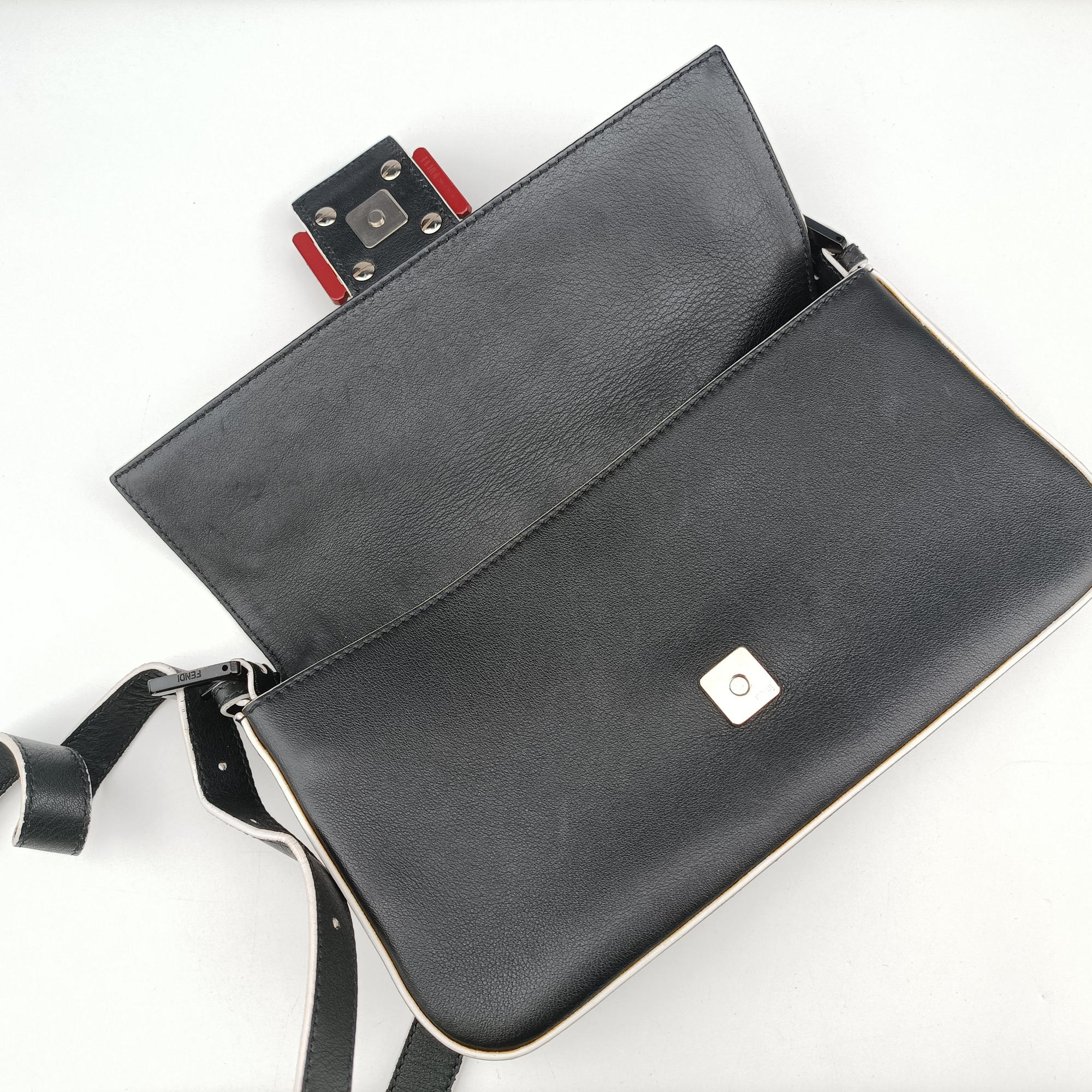 Vintage Fendi Monster Baguette Black×yellow Leather 8BR600 shoulderbag | stylenewstar