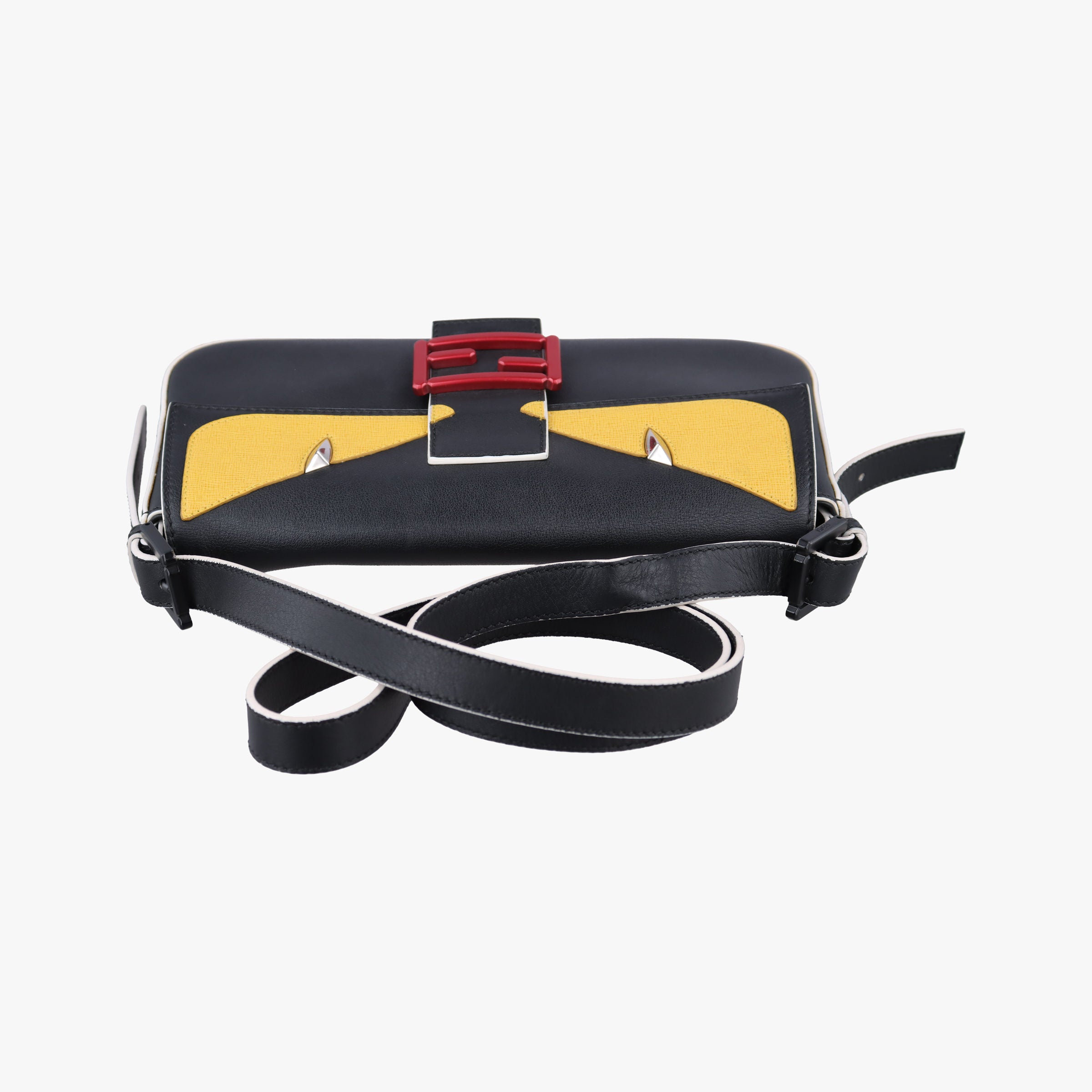Vintage Fendi Monster Baguette Black×yellow Leather 8BR600 shoulderbag | stylenewstar