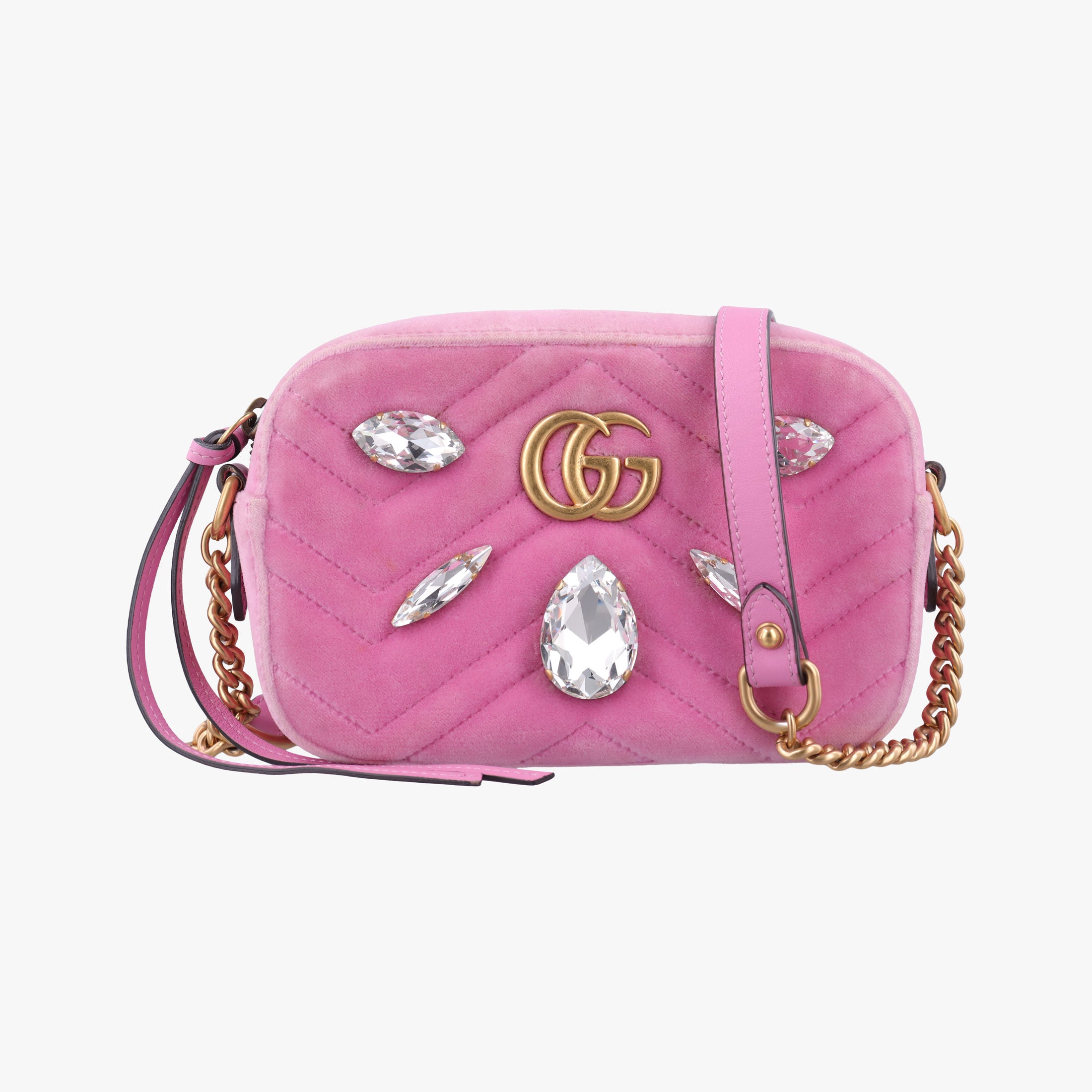 Vintage Gucci GG Marmont Pink velour 448065 shoulderbag | stylenewstar