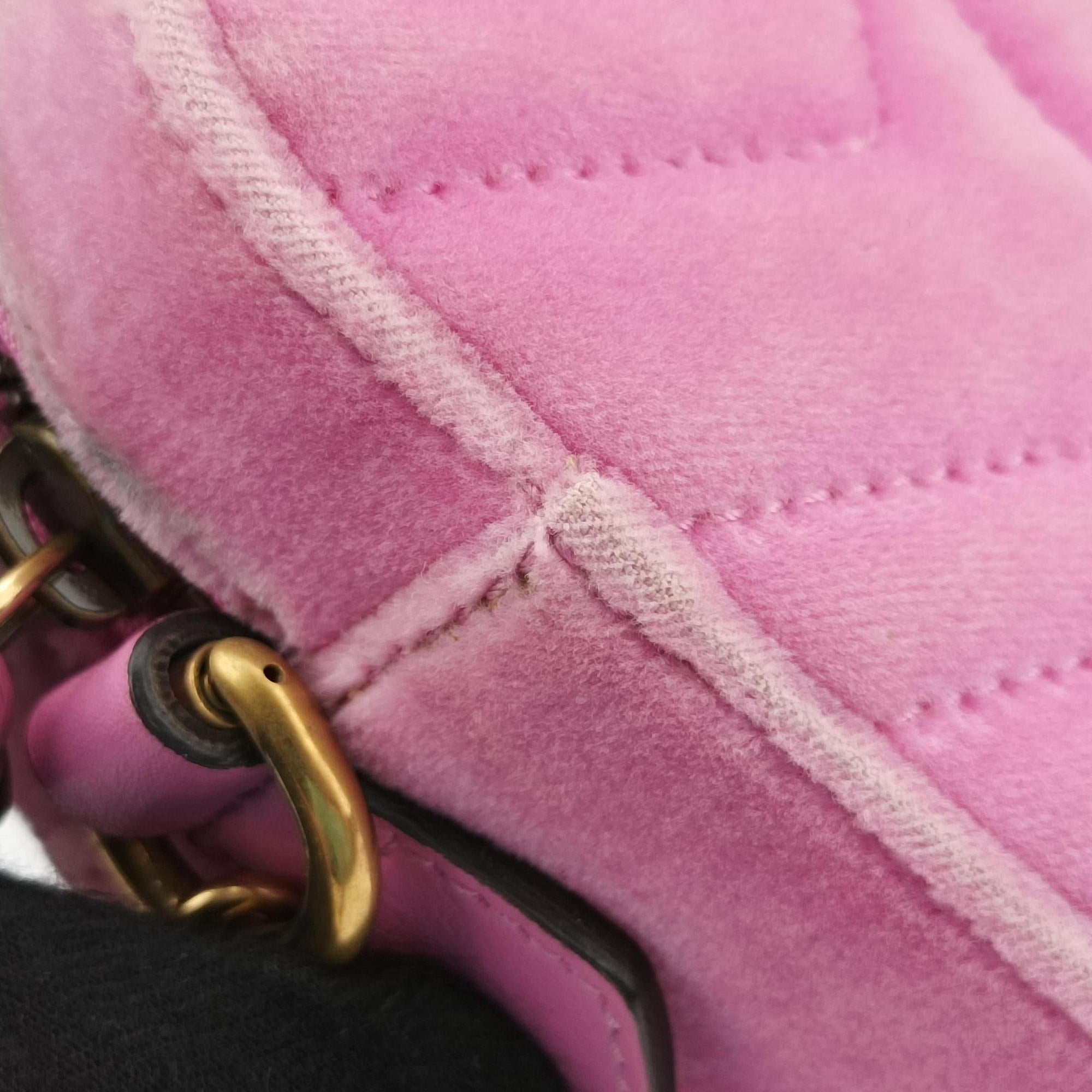 Vintage Gucci GG Marmont Pink velour 448065 shoulderbag | stylenewstar