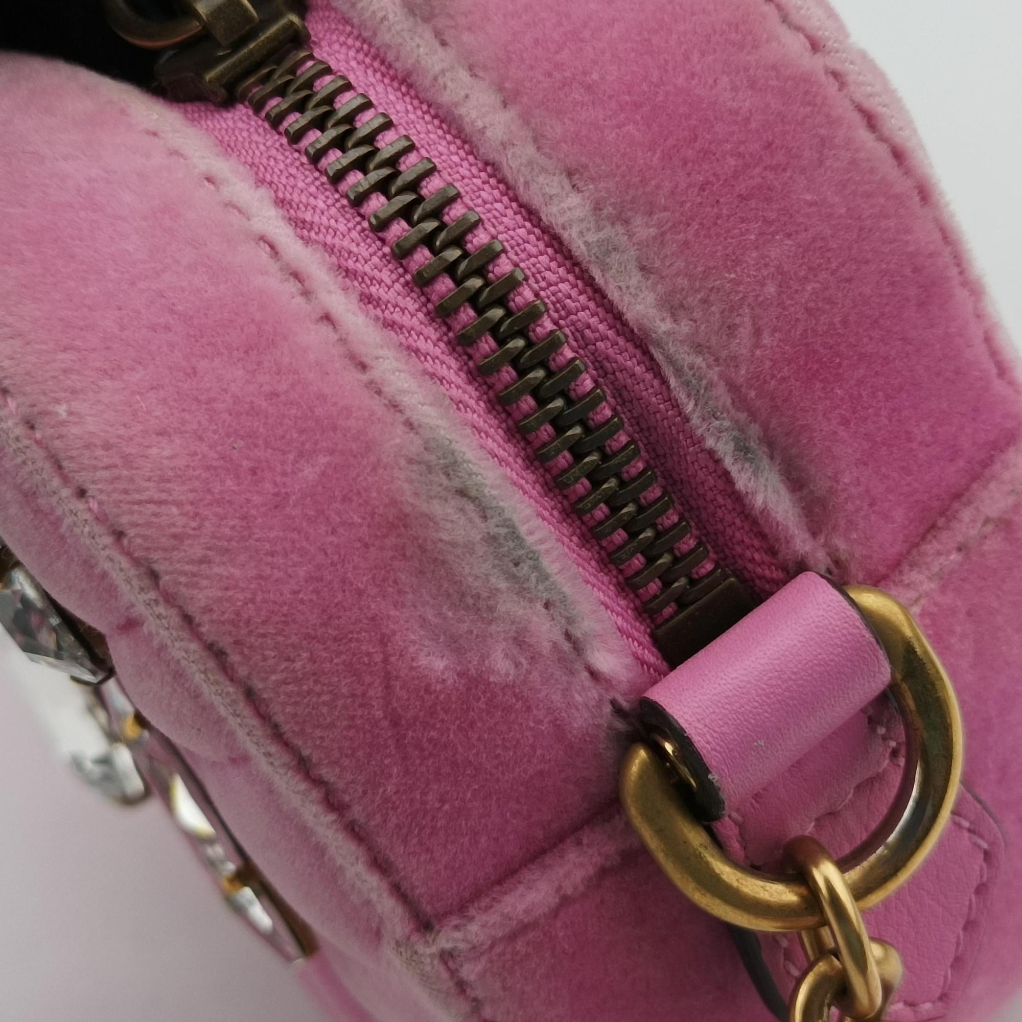 Vintage Gucci GG Marmont Pink velour 448065 shoulderbag | stylenewstar