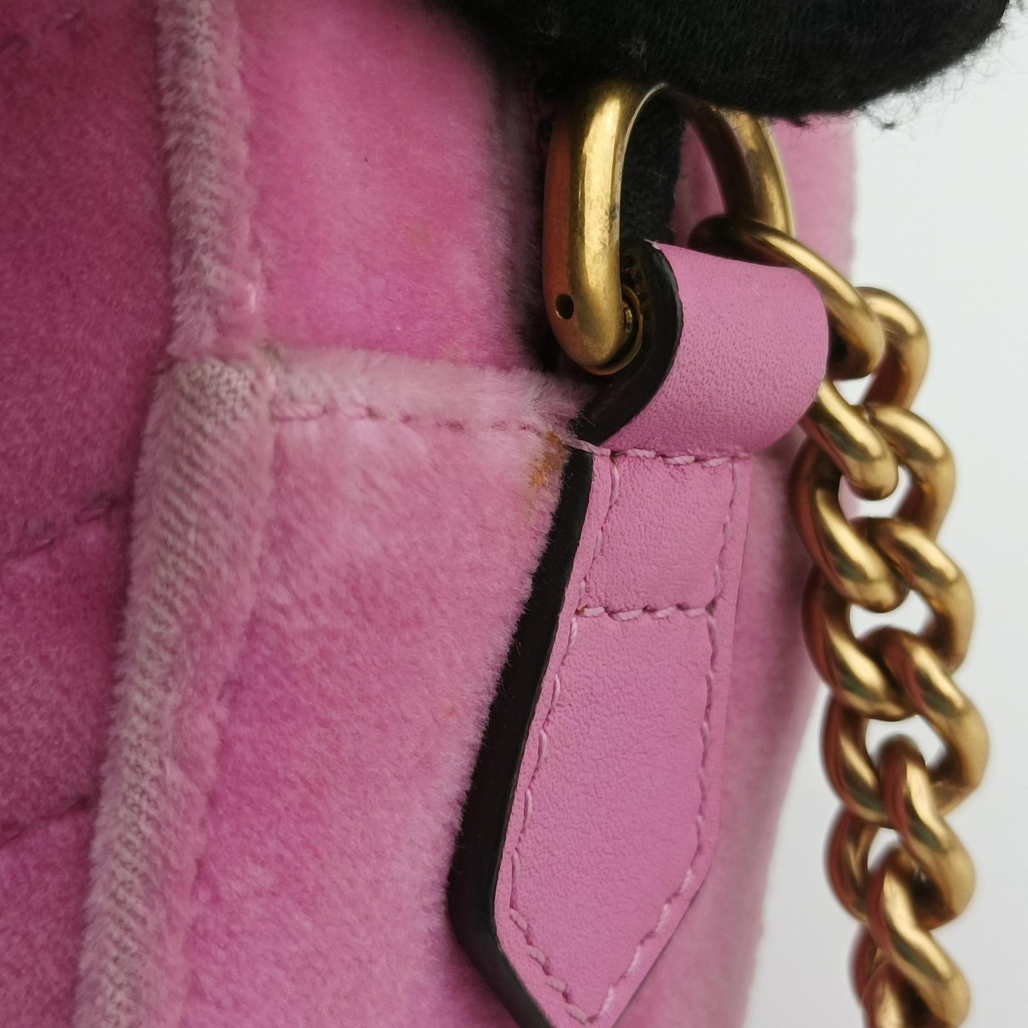 Vintage Gucci GG Marmont Pink velour 448065 shoulderbag | stylenewstar