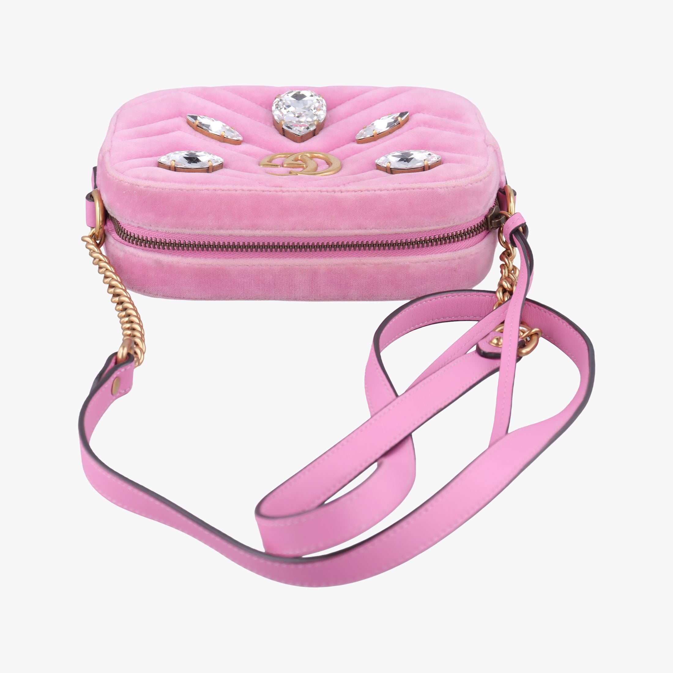Vintage Gucci GG Marmont Pink velour 448065 shoulderbag | stylenewstar