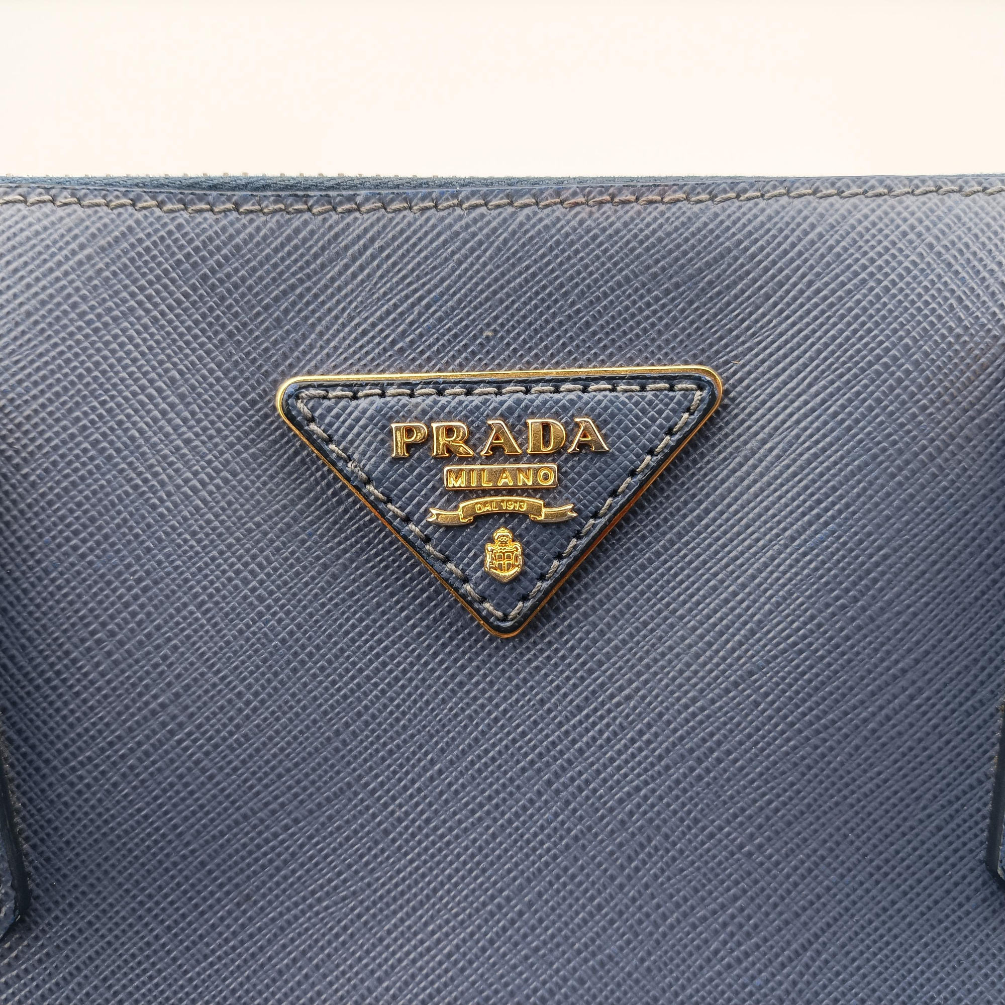Secondhand Prada Galleria Blue SAFFIANO Leather BN2274 handbag | stylenewstar