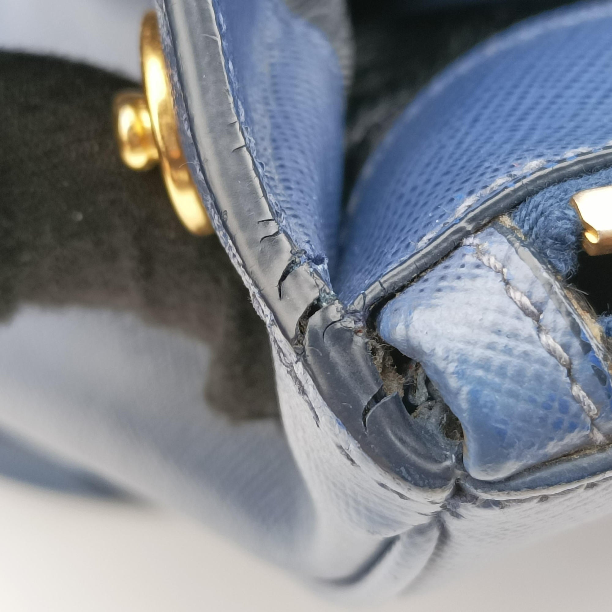 Secondhand Prada Galleria Blue SAFFIANO Leather BN2274 handbag | stylenewstar