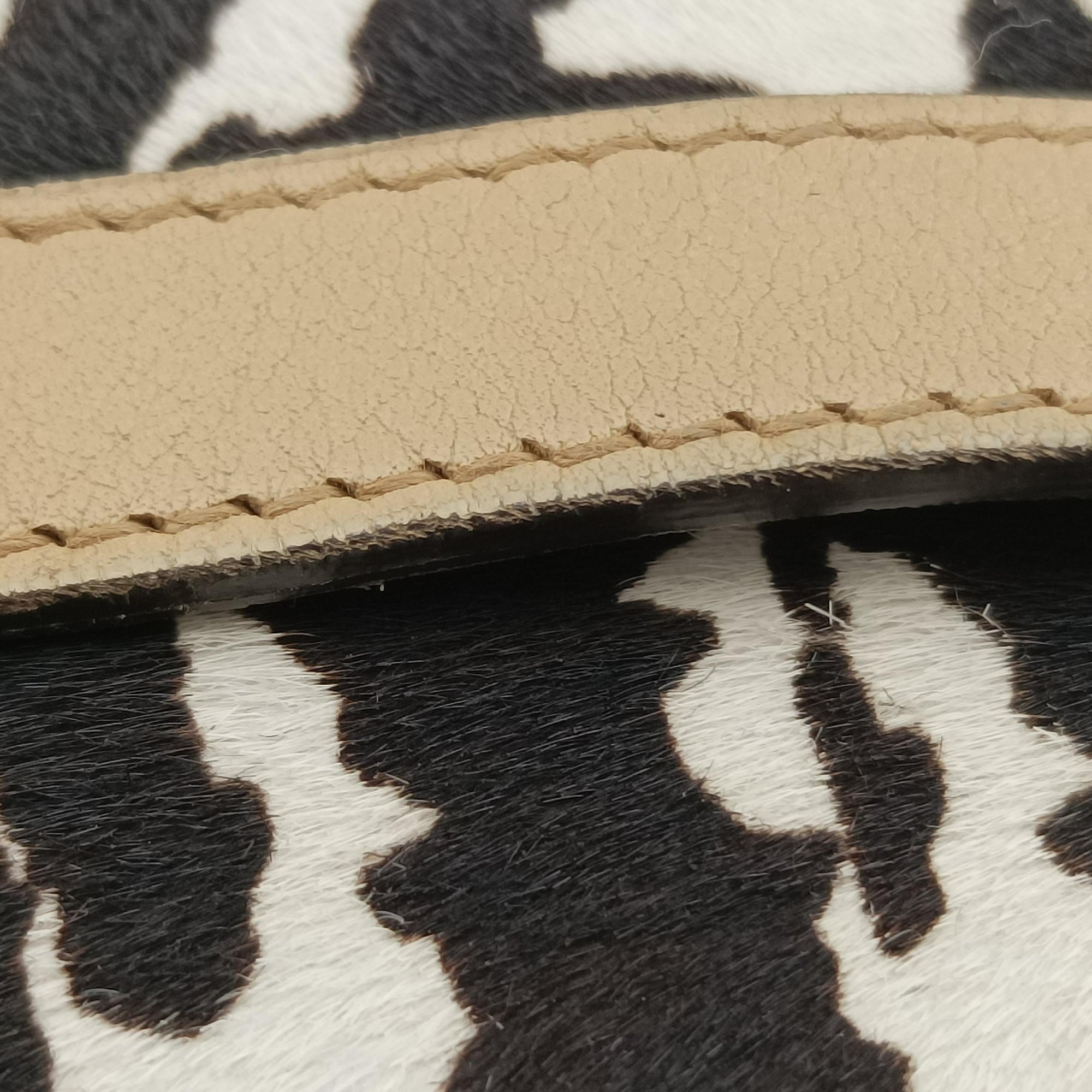 Pre-owned Gucci Broadway Beige×Multicolour ponyhair×leather 283061 shoulderbag | stylenewstar