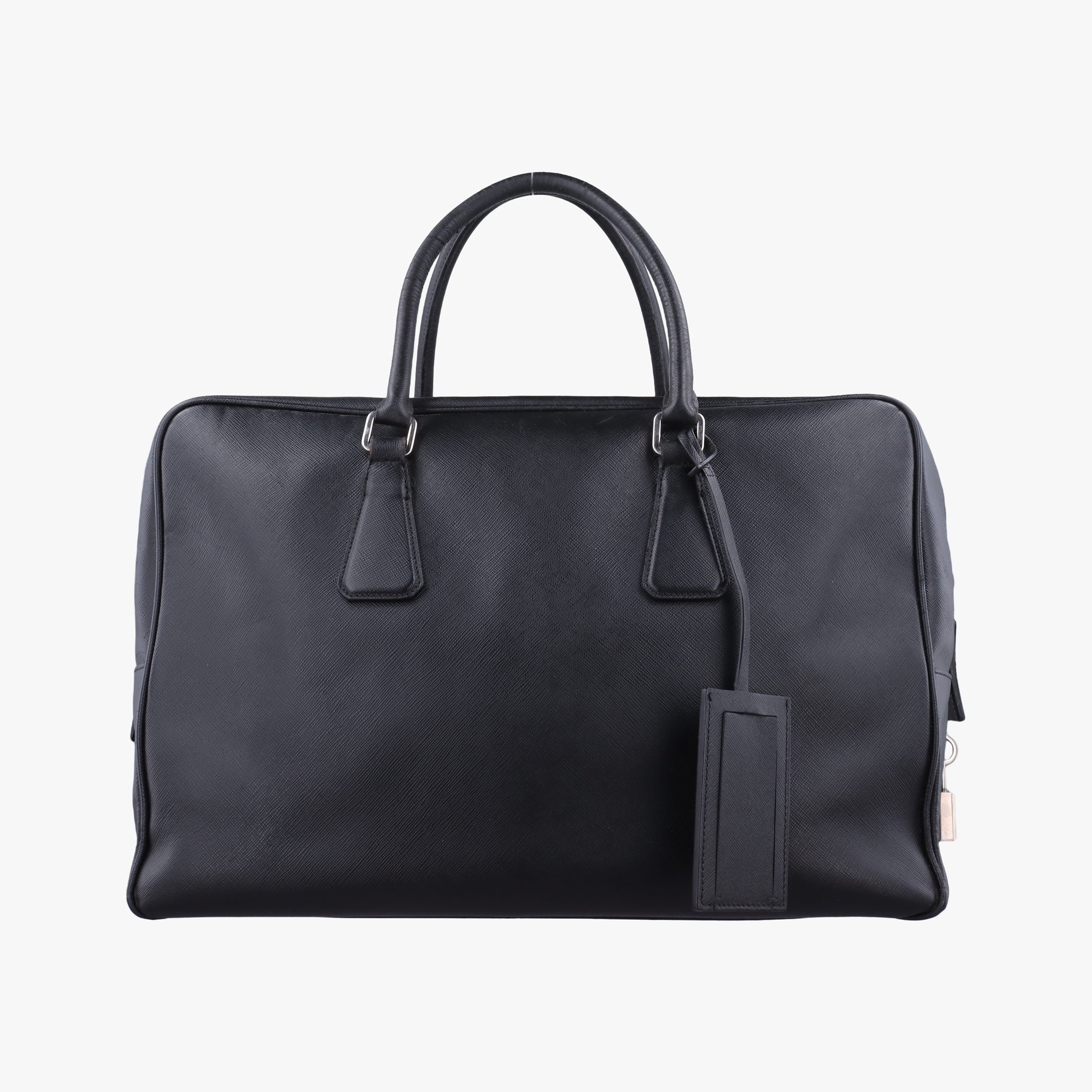 Pre-owned Prada business bag briefcase Black SAFFIANO Leather 2VE363 handbag | stylenewstar