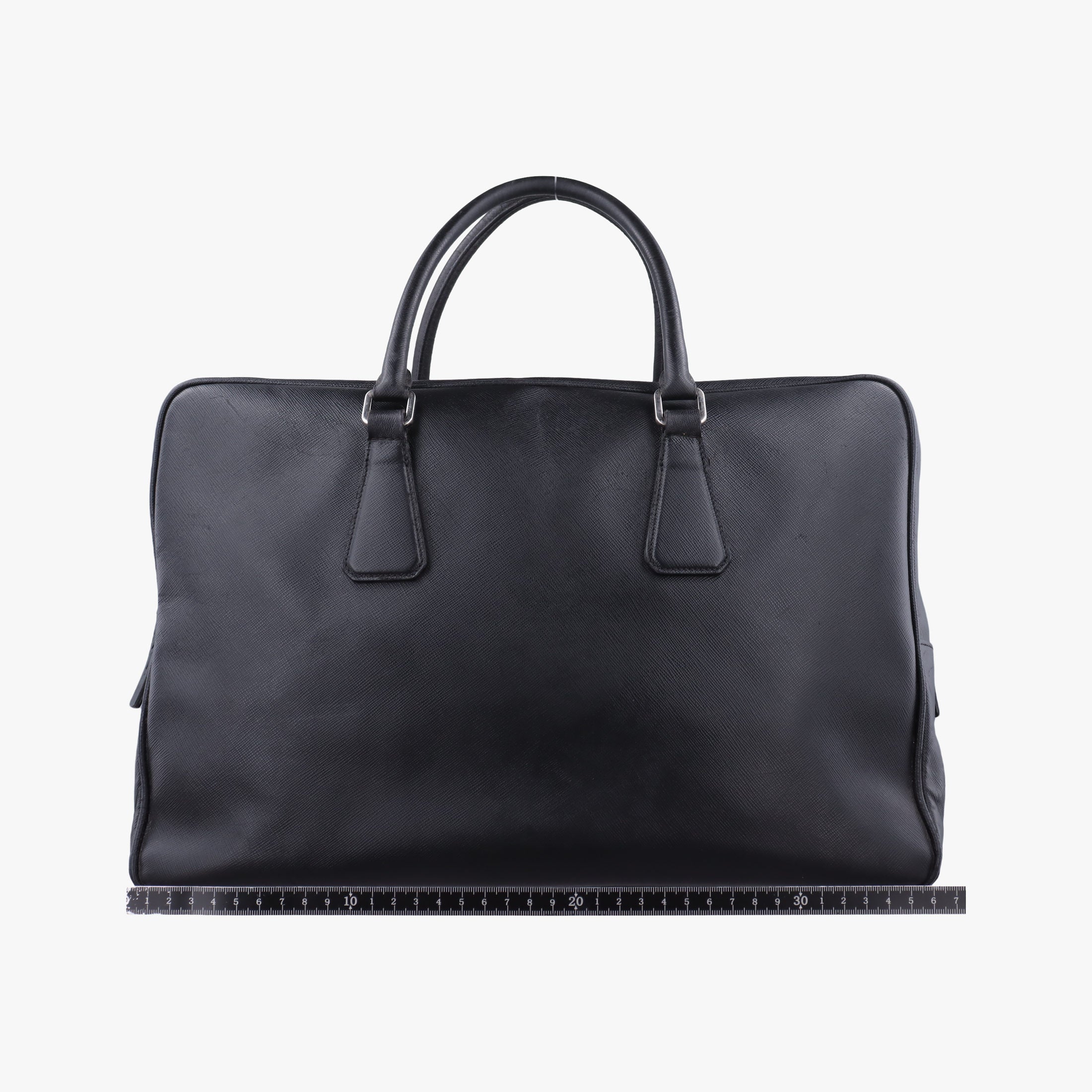 Pre-owned Prada business bag briefcase Black SAFFIANO Leather 2VE363 handbag | stylenewstar