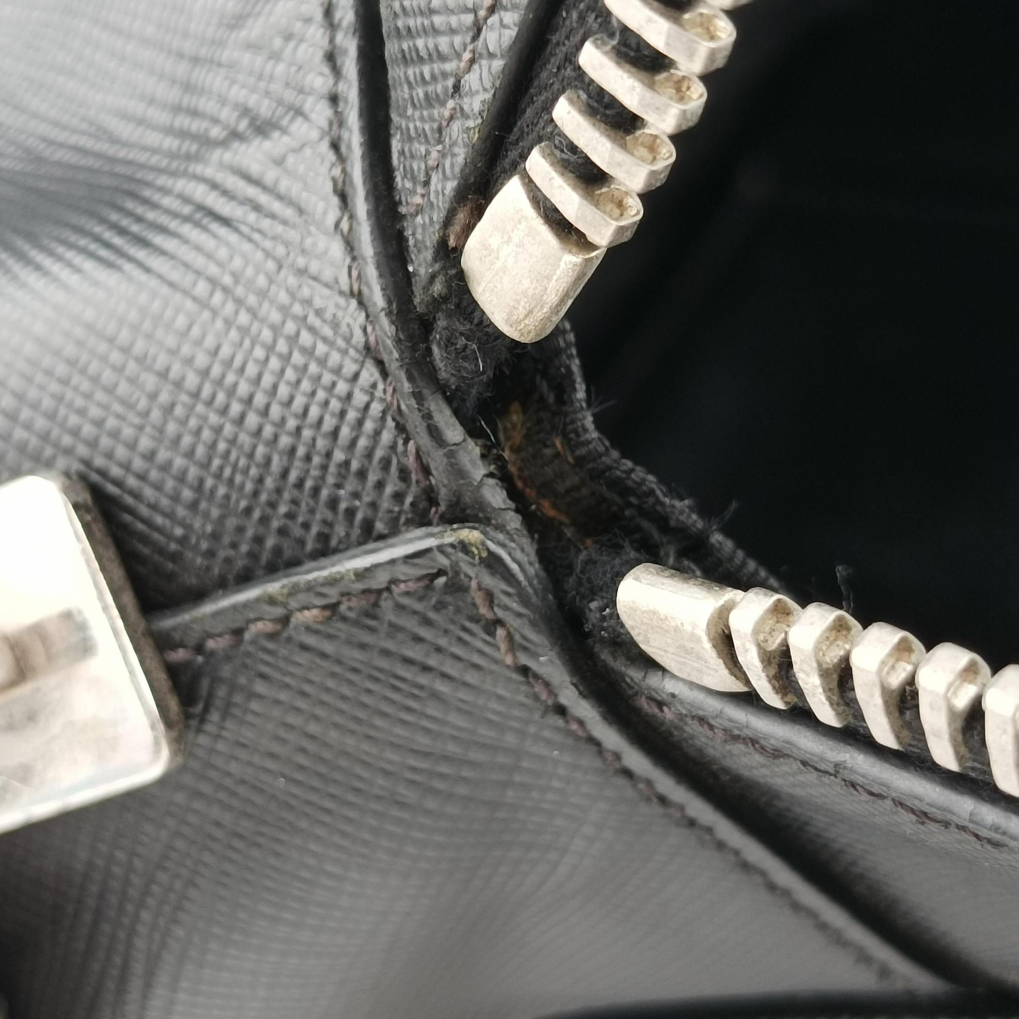 Pre-owned Prada business bag briefcase Black SAFFIANO Leather 2VE363 handbag | stylenewstar