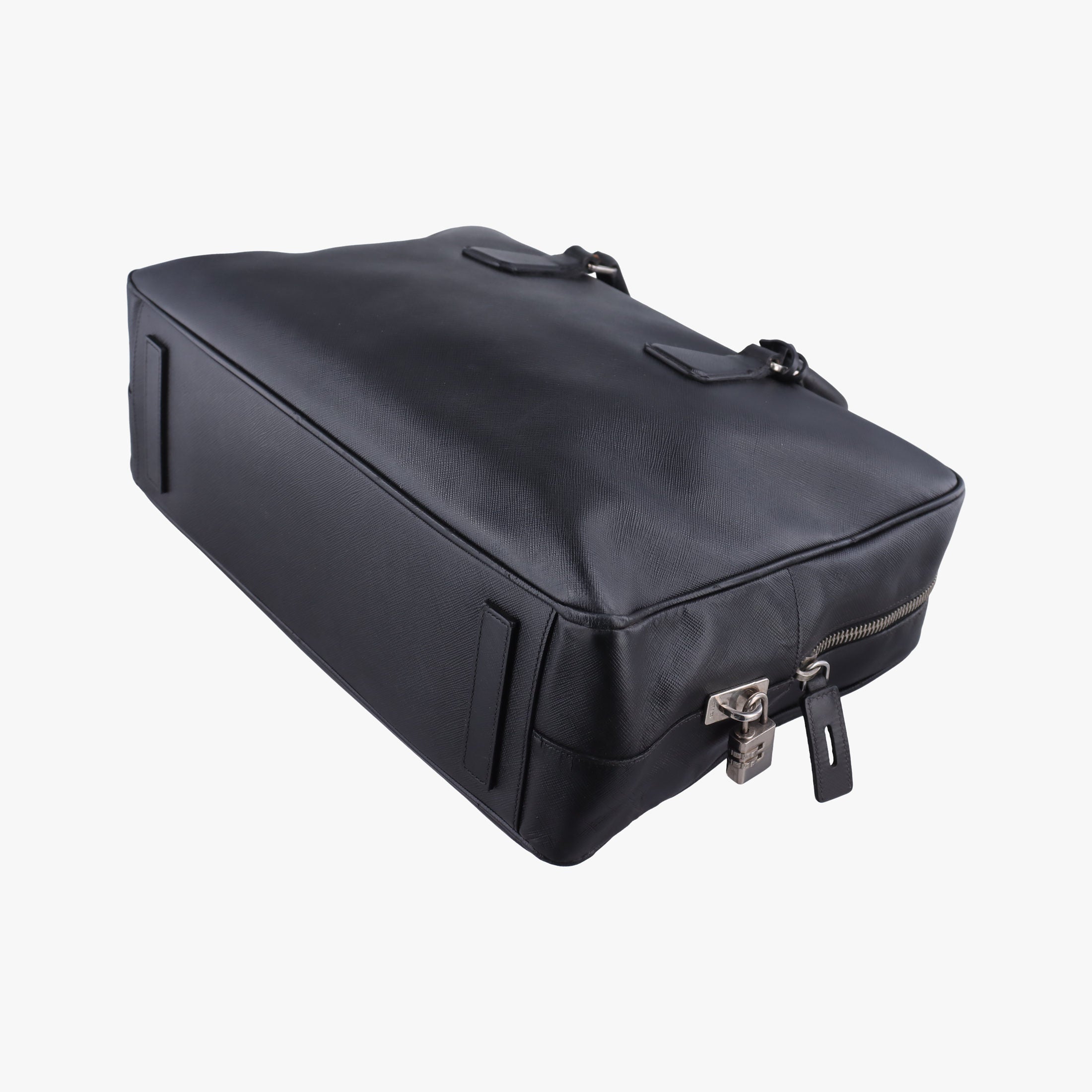 Pre-owned Prada business bag briefcase Black SAFFIANO Leather 2VE363 handbag | stylenewstar