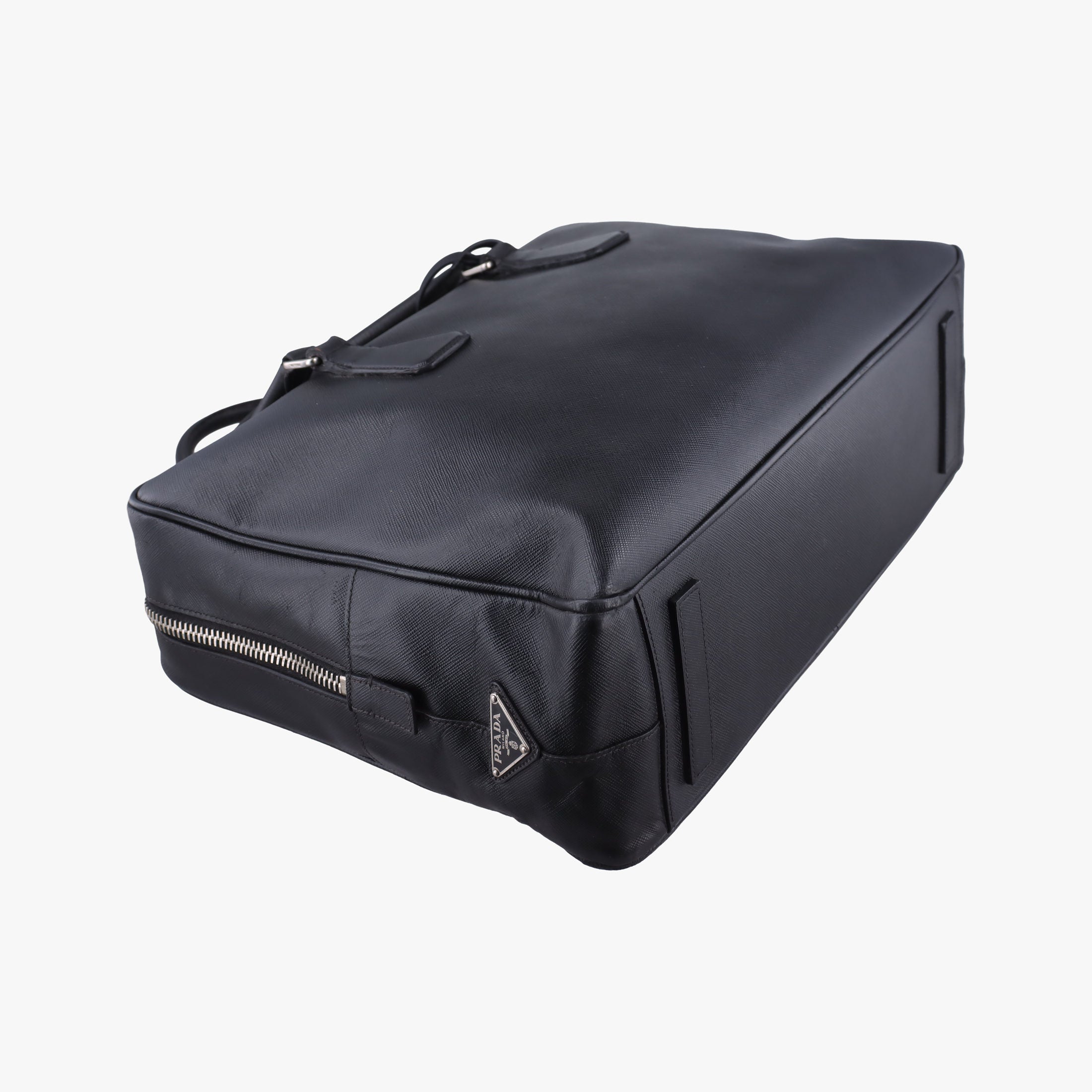Pre-owned Prada business bag briefcase Black SAFFIANO Leather 2VE363 handbag | stylenewstar