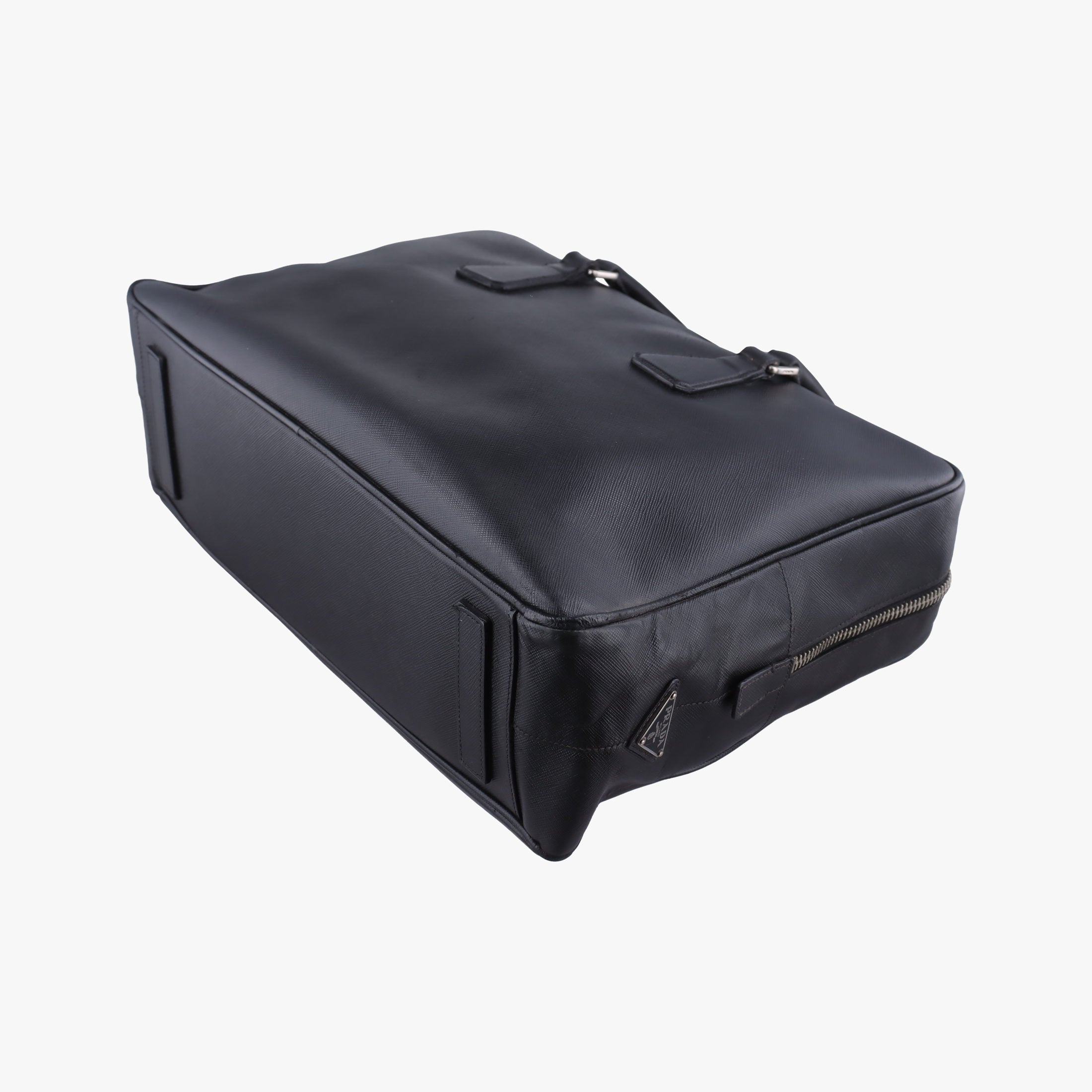 Pre-owned Prada business bag briefcase Black SAFFIANO Leather 2VE363 handbag | stylenewstar