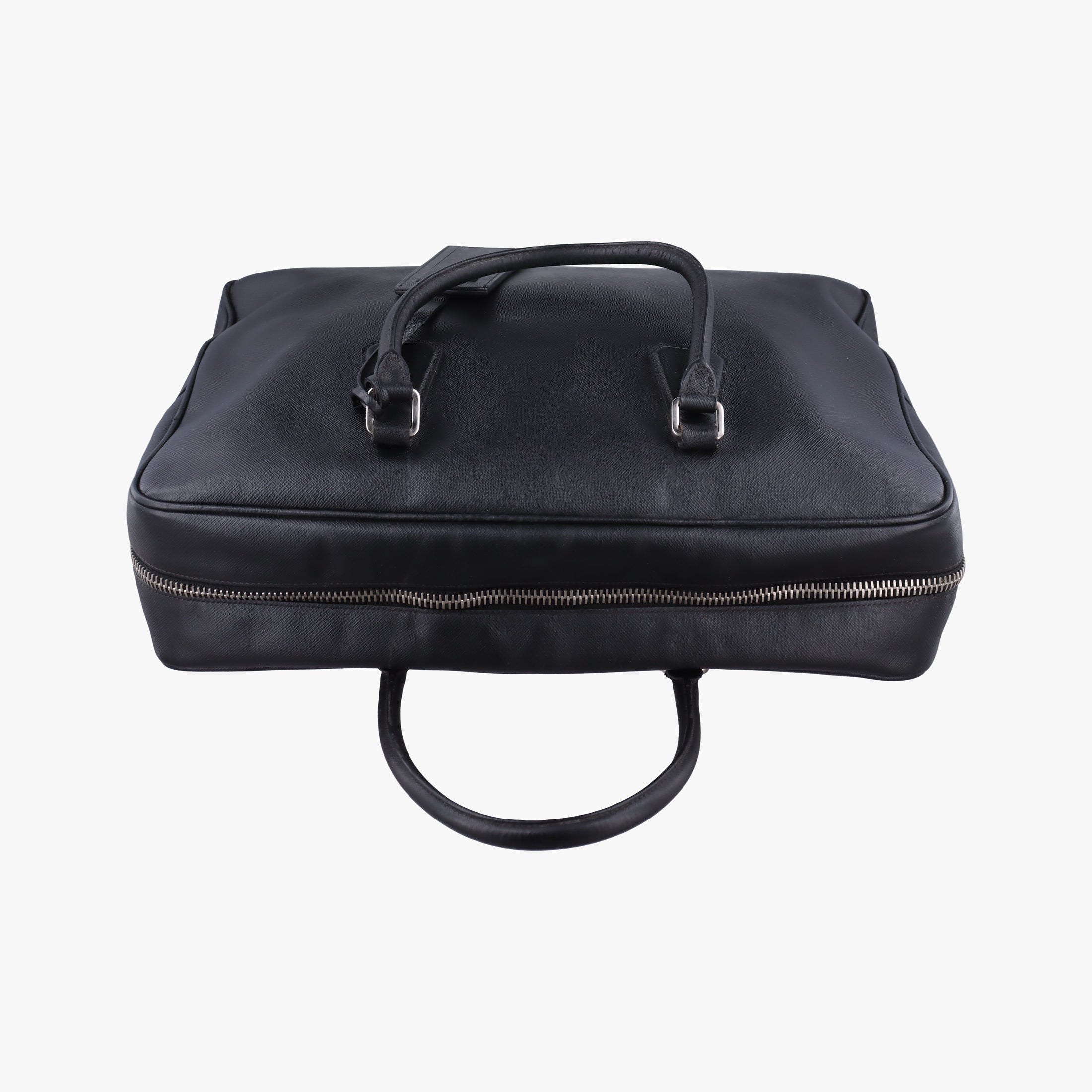 Pre-owned Prada business bag briefcase Black SAFFIANO Leather 2VE363 handbag | stylenewstar