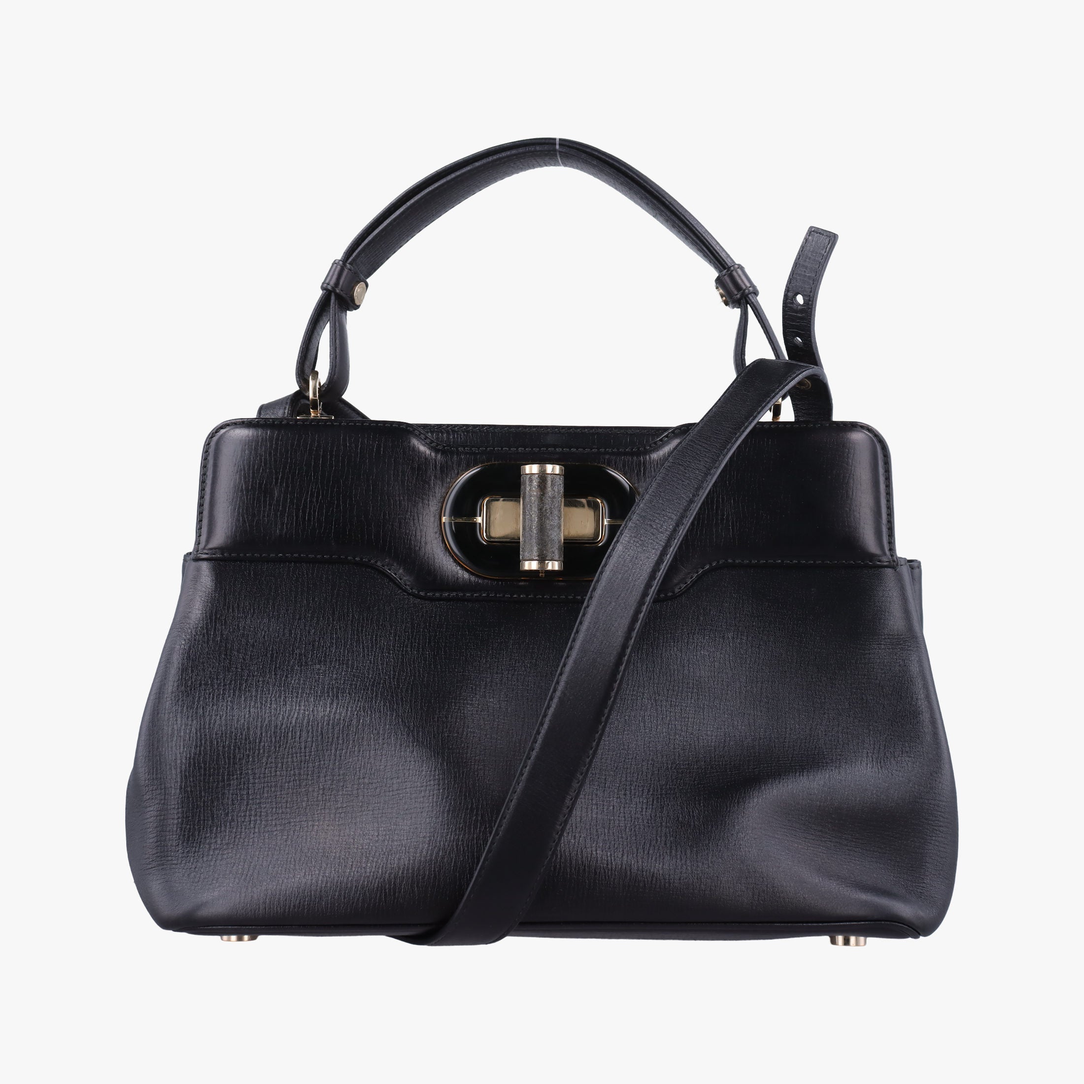 Secondhand Bvlgari Isabella Rossellini Black Leather  shoulderbag | stylenewstar