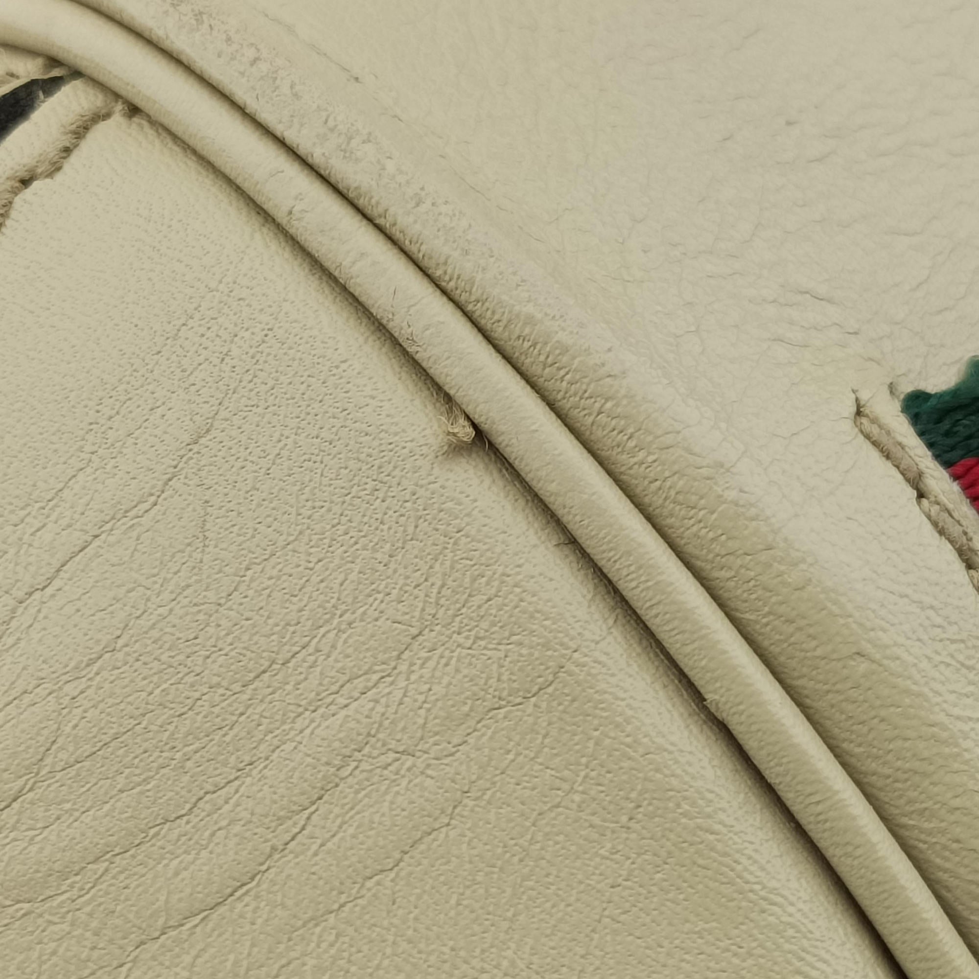 Pre-owned Gucci Mayfair Bow Tote beige x White Canvas × Leather 257349 shoulderbag | stylenewstar